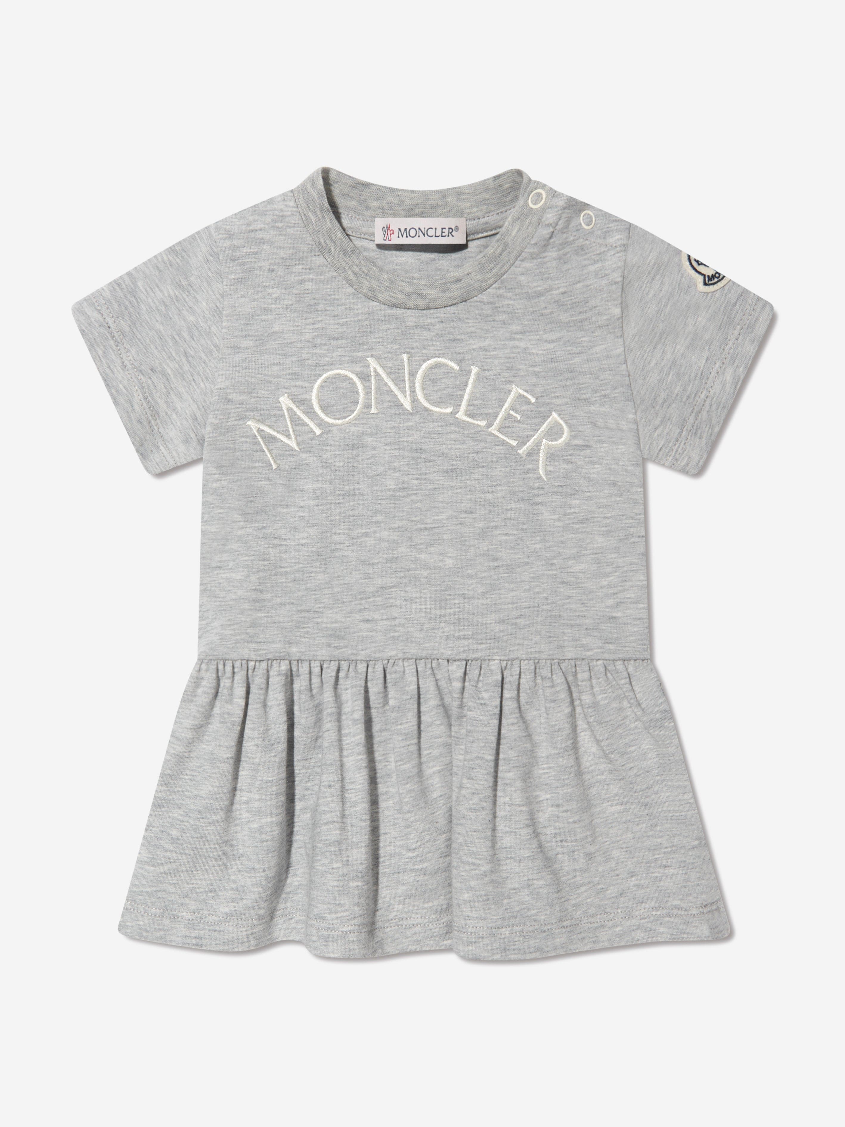 Moncler Enfant Baby Girls Logo Dress in Grey