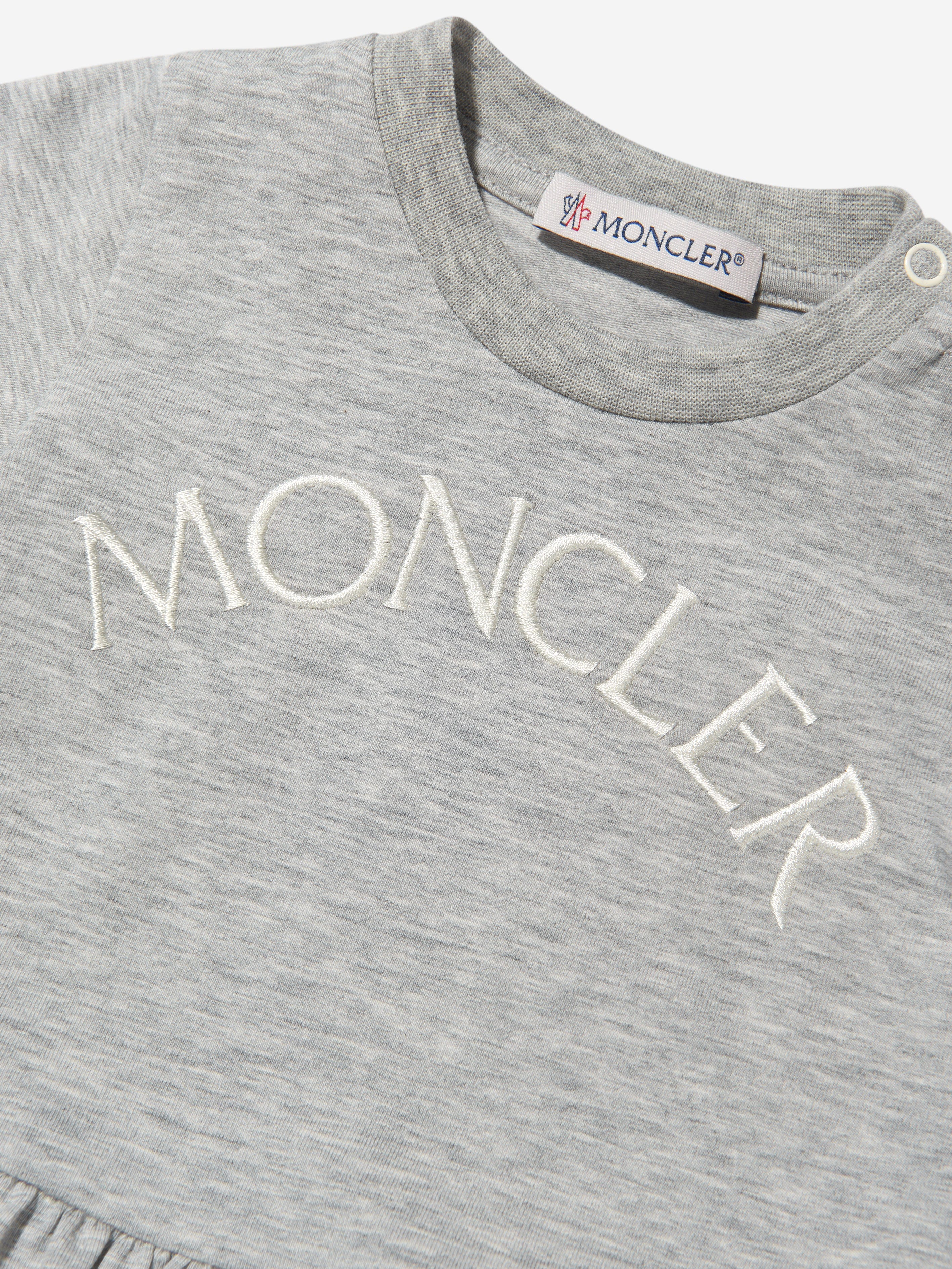 Moncler Enfant Baby Girls Logo Dress in Grey