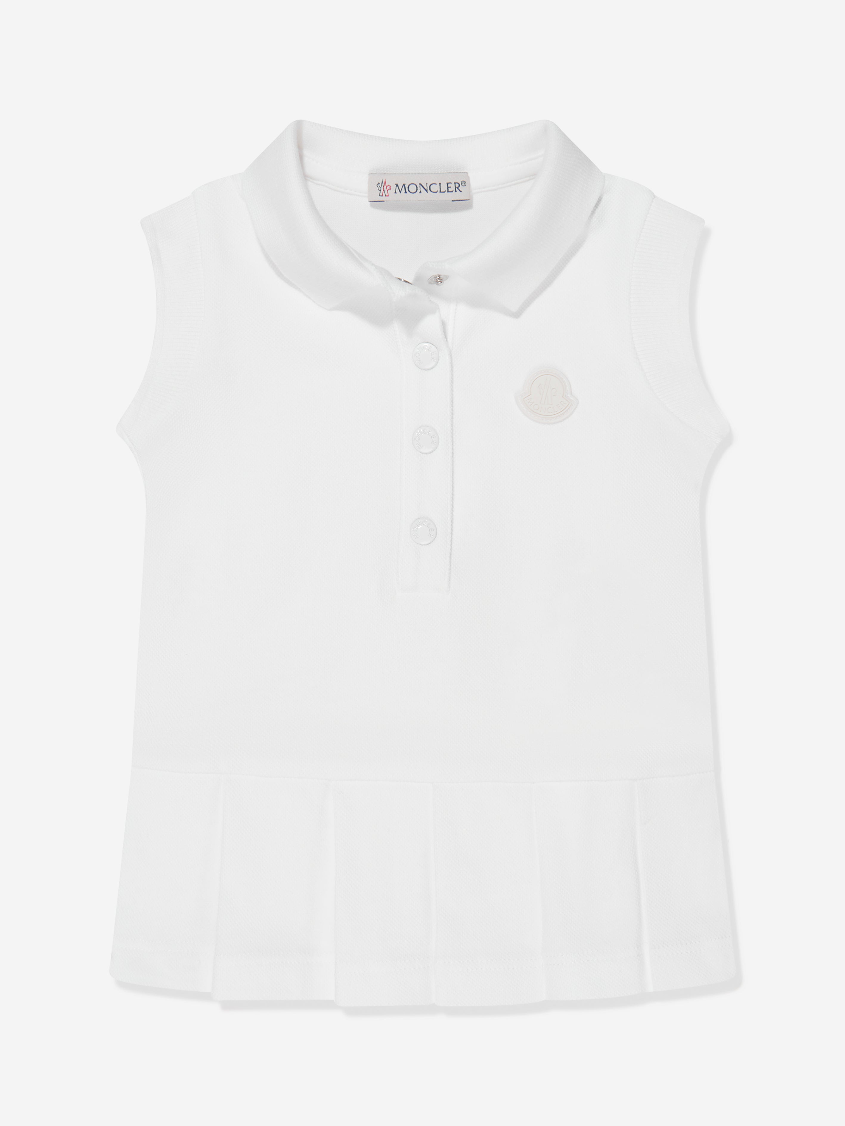 Moncler Enfant Baby Girls Sleeveless Polo Dress in White