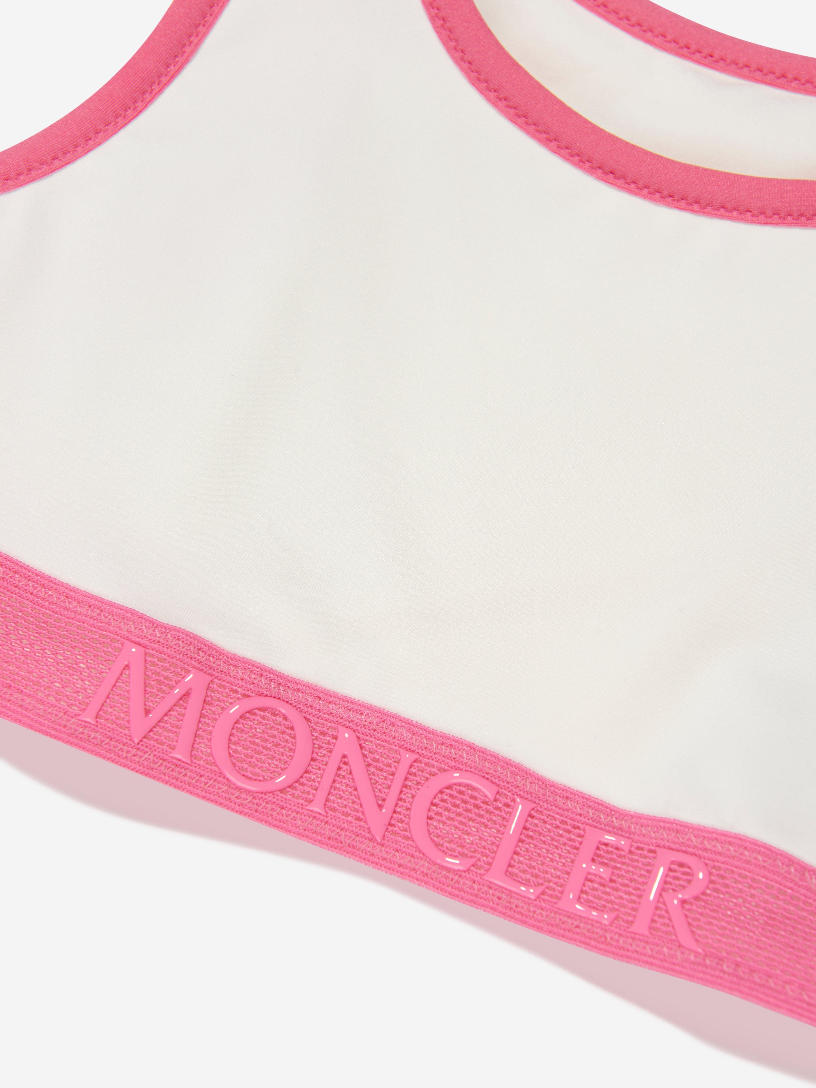 Moncler Enfant Girls Logo Bikini in White