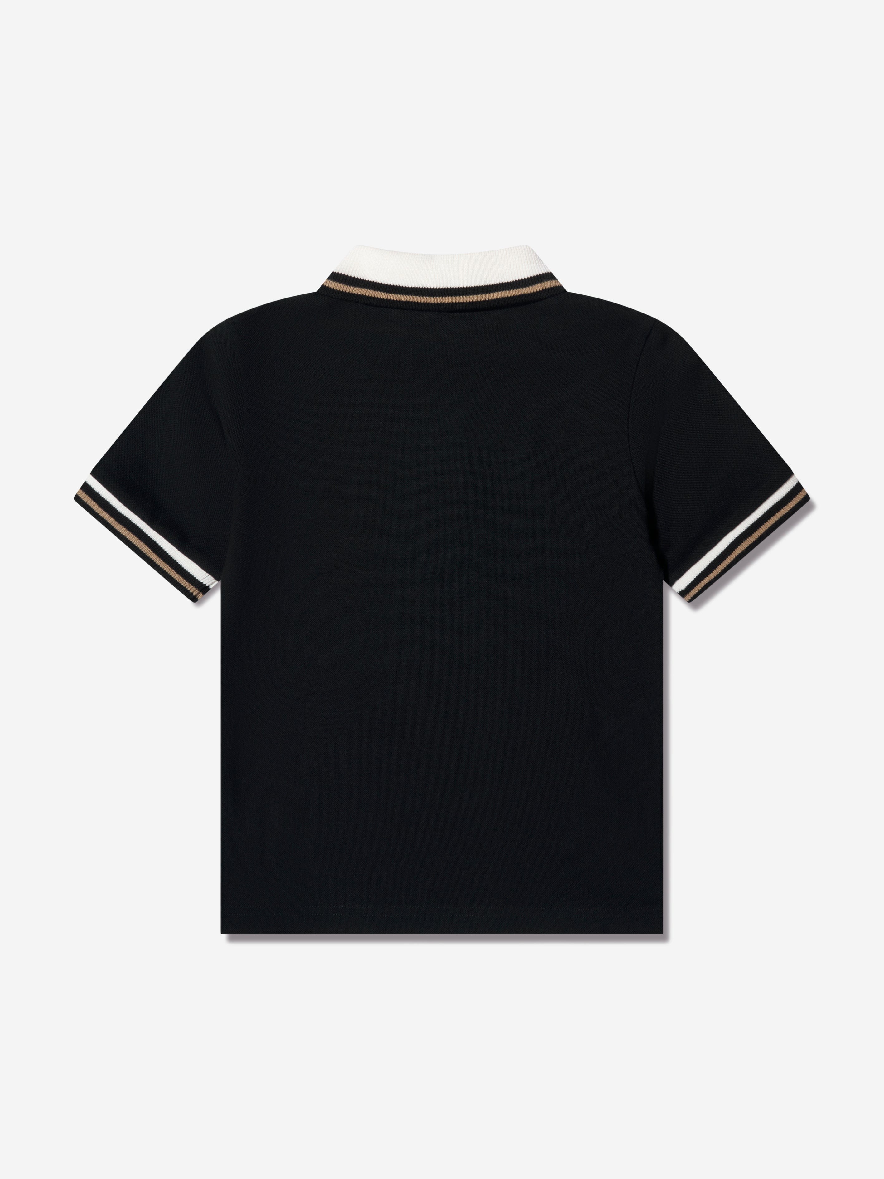 Moncler Enfant Boys Logo Polo Shirt in Black