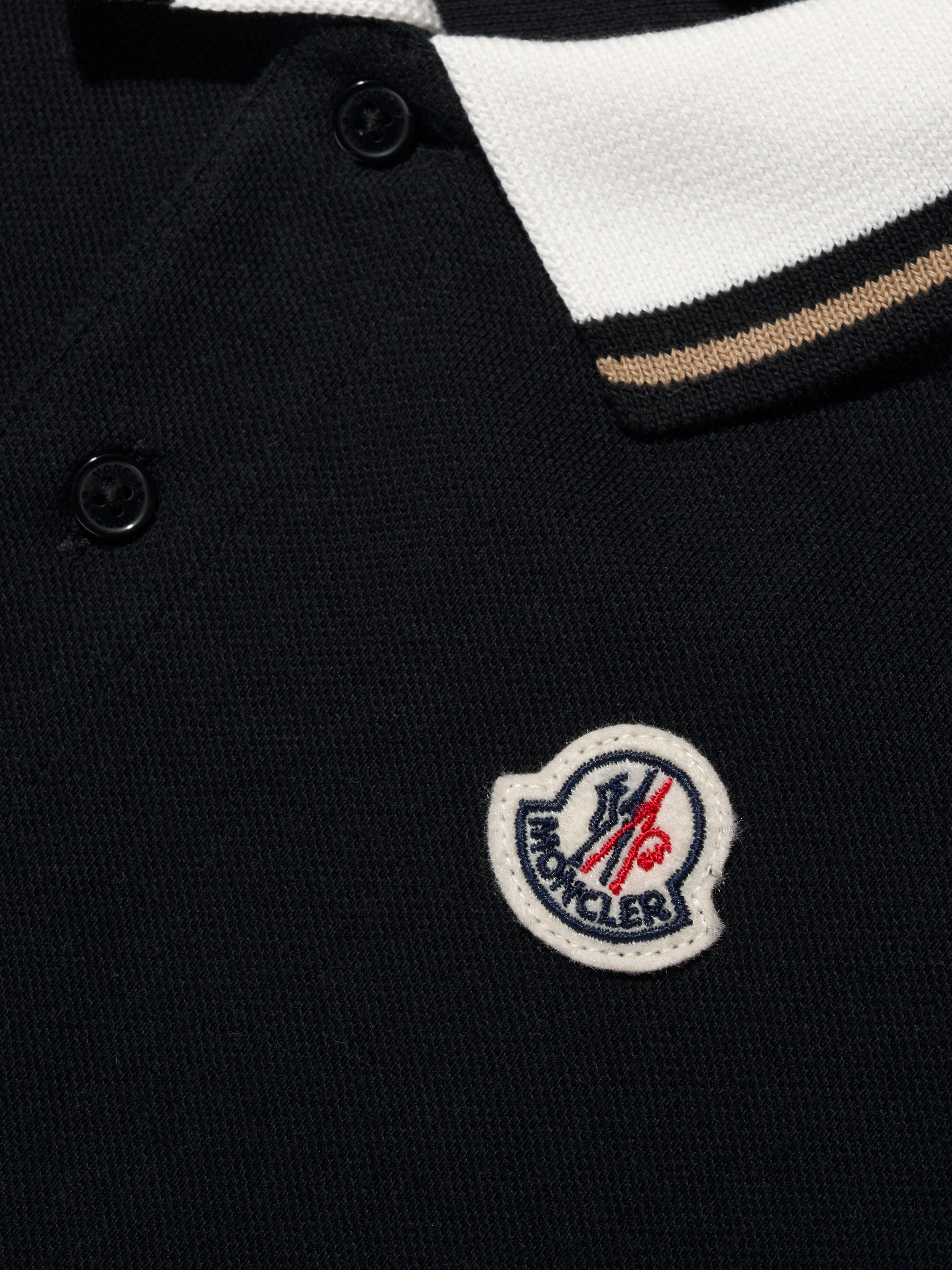 Moncler Enfant Boys Logo Polo Shirt in Black