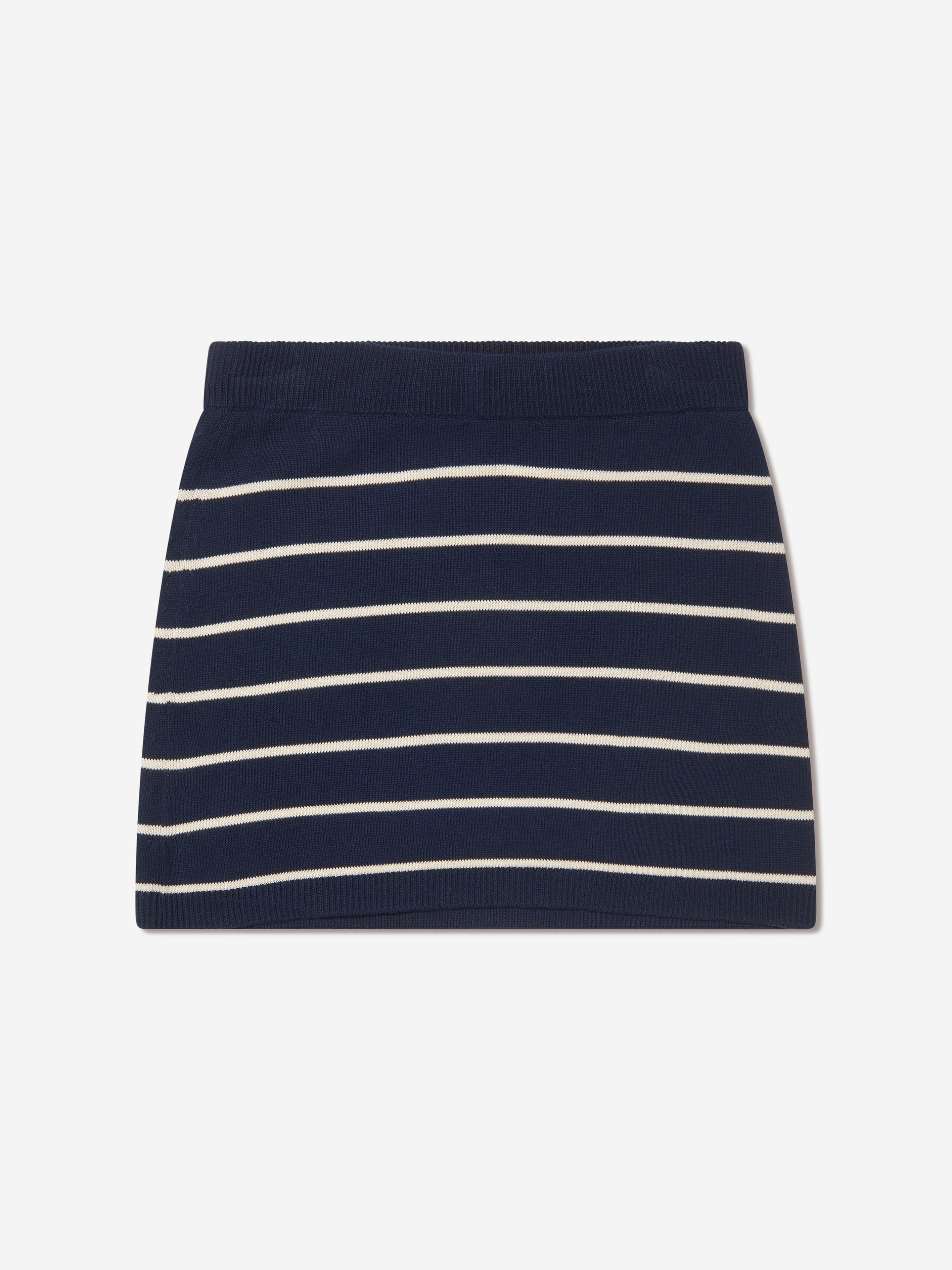 Moncler Enfant Girls Striped Hoodie And Skirt Set in Navy