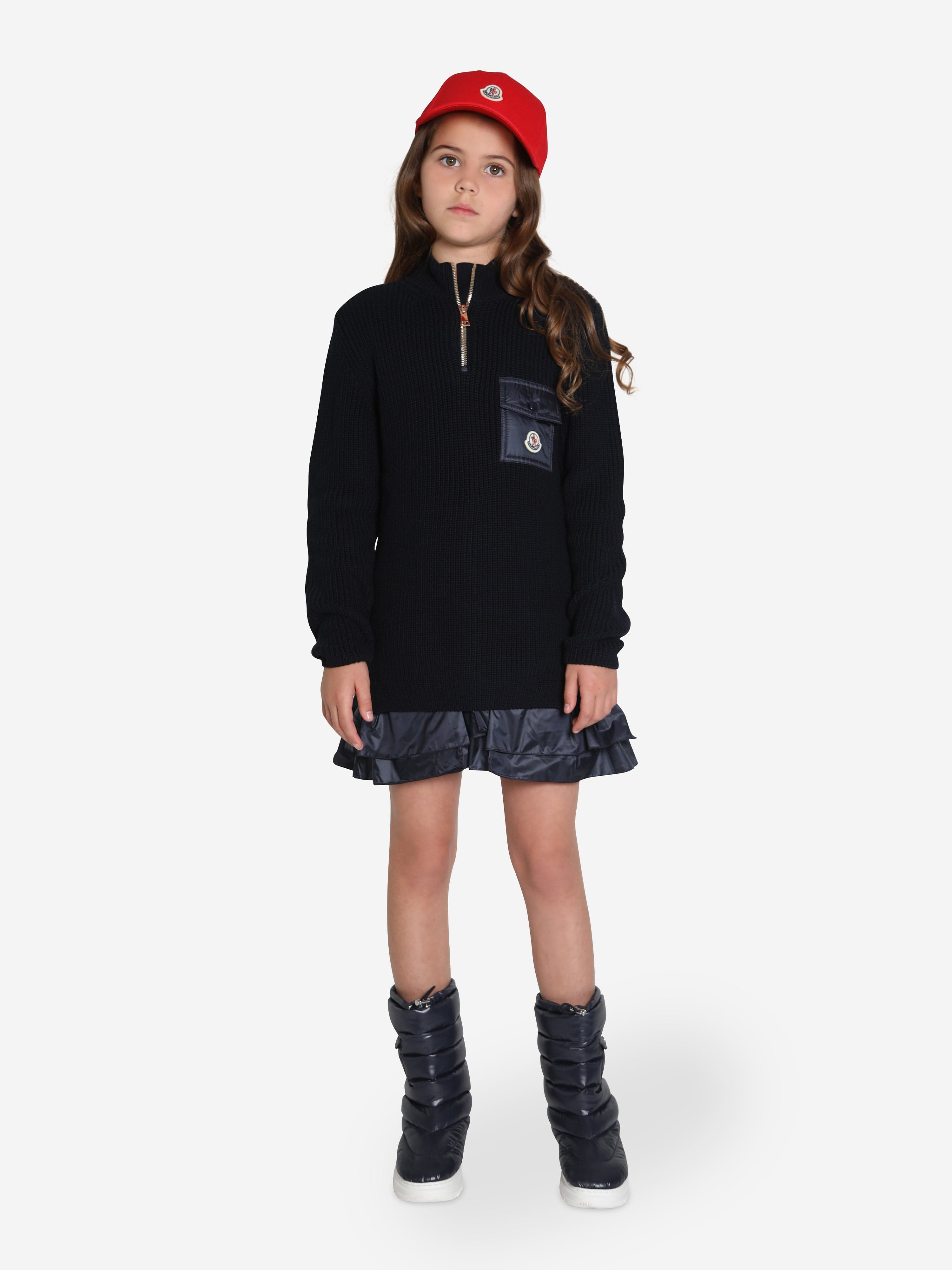 Moncler Enfant Girls Pocket Dress in Navy