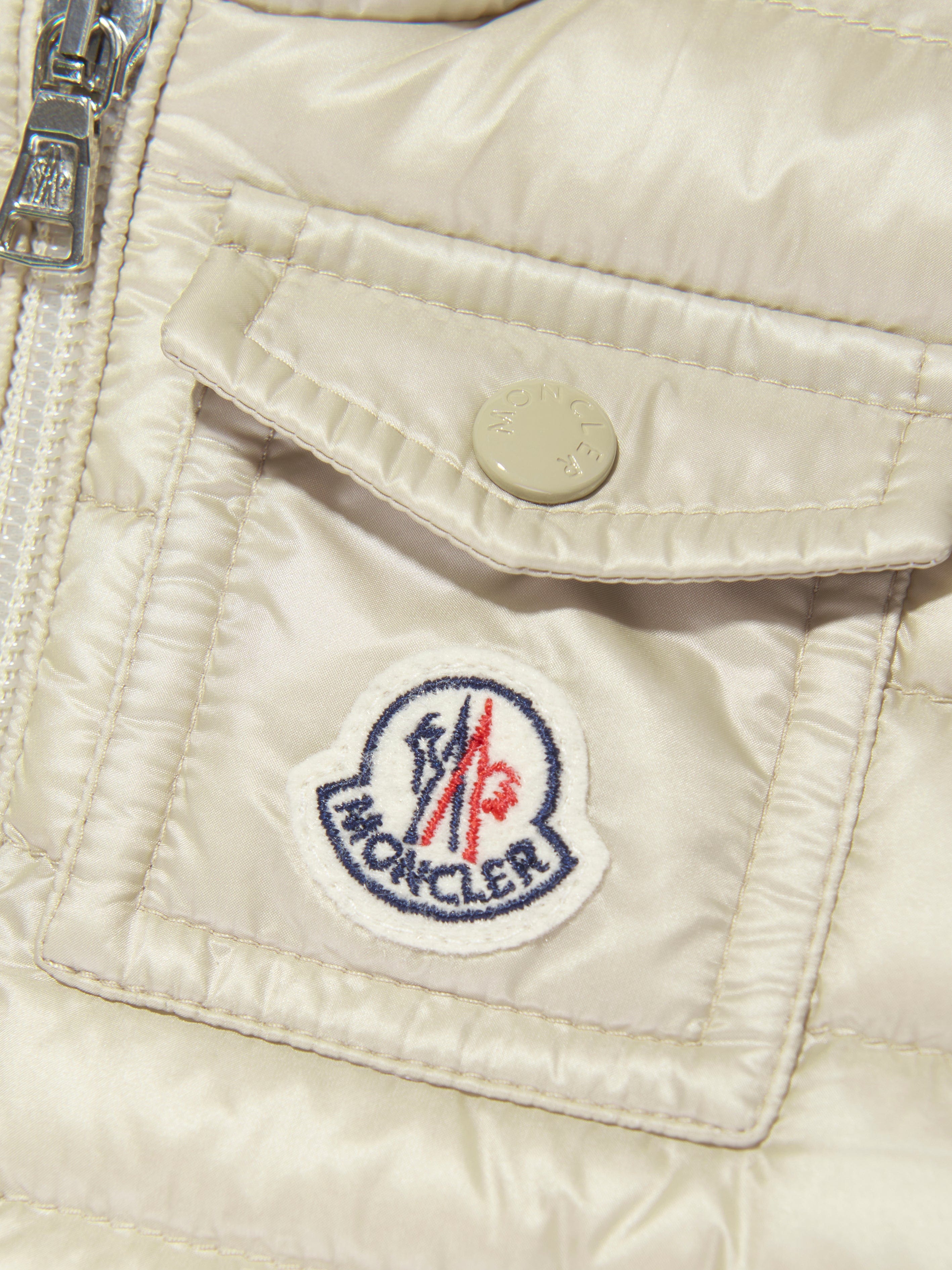 Moncler Enfant Baby Down Padded Baigal Jacket in Beige