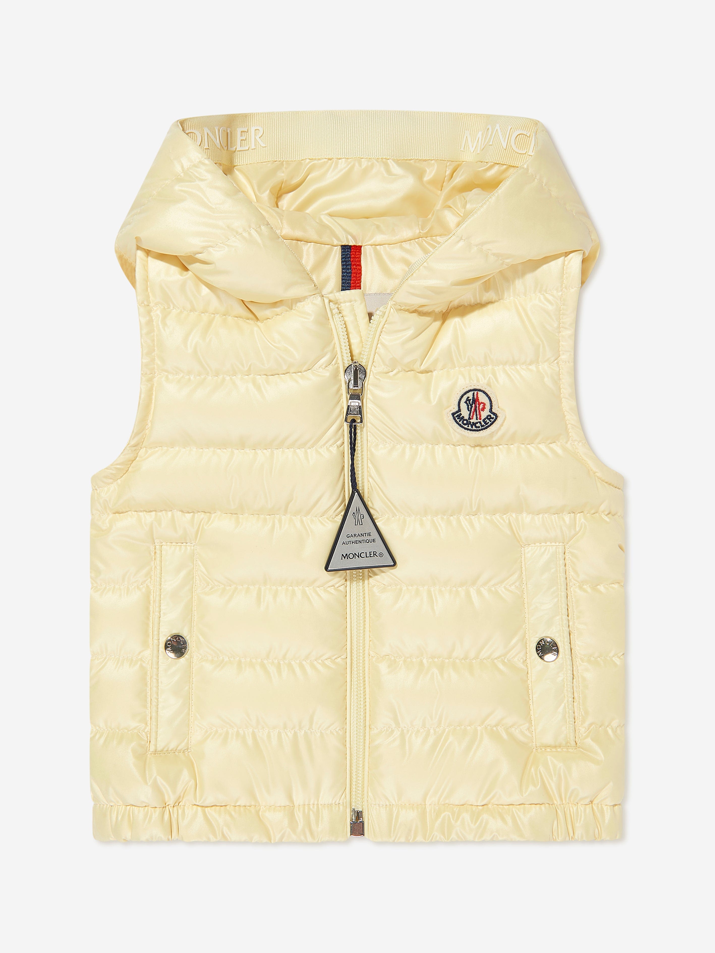 Moncler Enfant Baby Boys Down Padded Couronne Gilet in Yellow