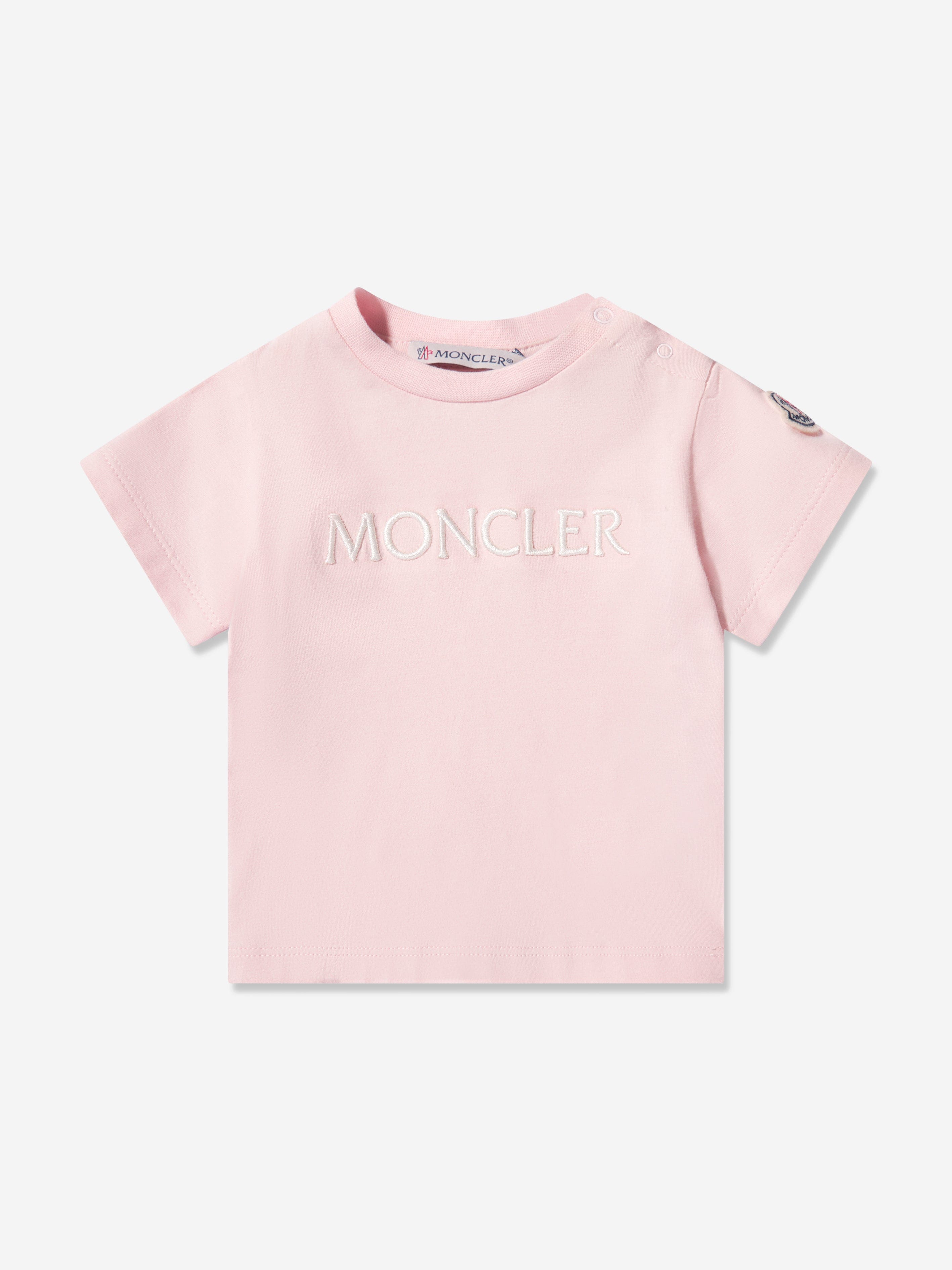 Moncler Enfant Baby Girls Logo T-Shirt in Pink