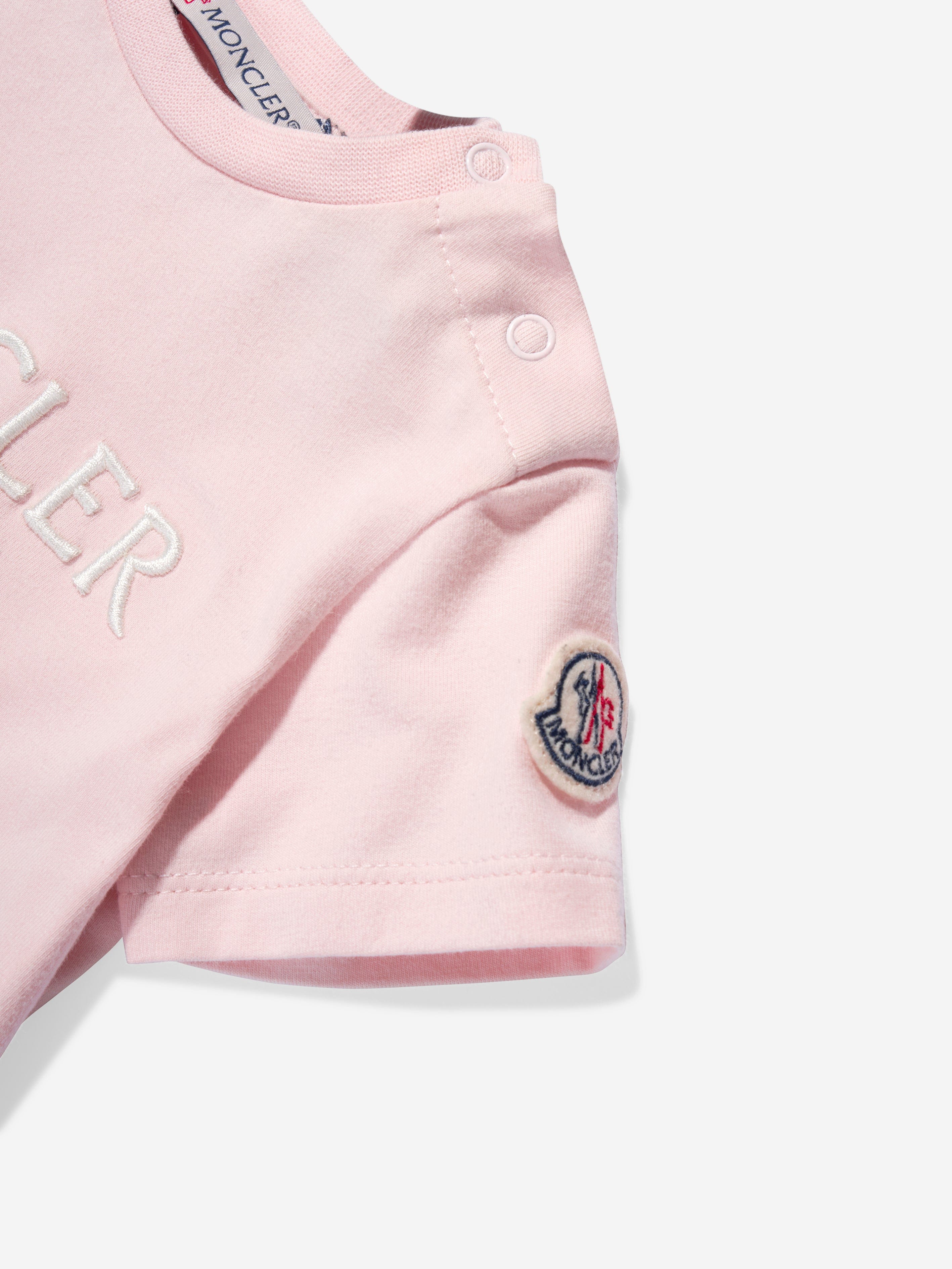 Moncler Enfant Baby Girls Logo T-Shirt in Pink