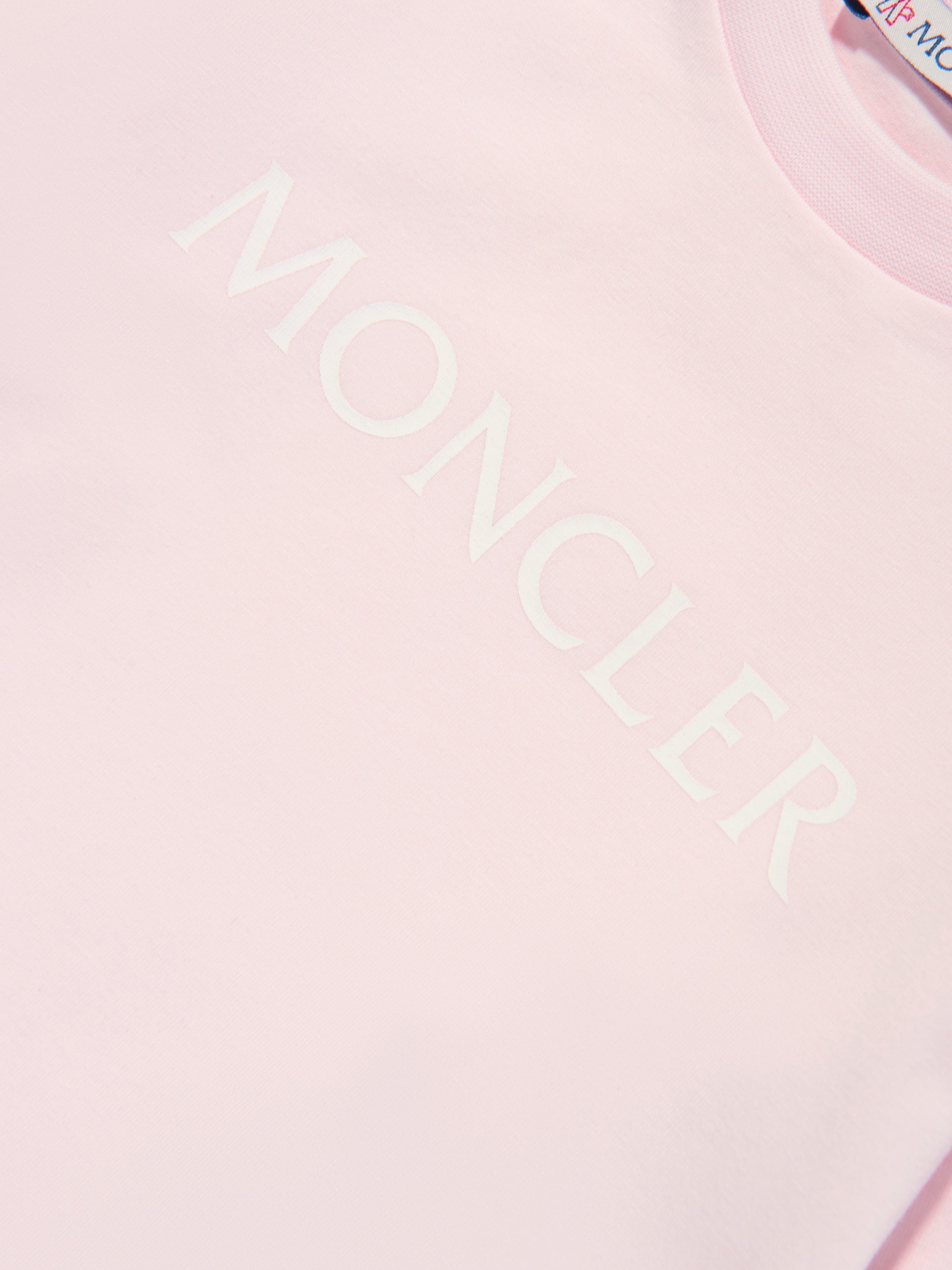 Moncler Enfant Baby Girls Long Sleeve Logo T-Shirt in Pink