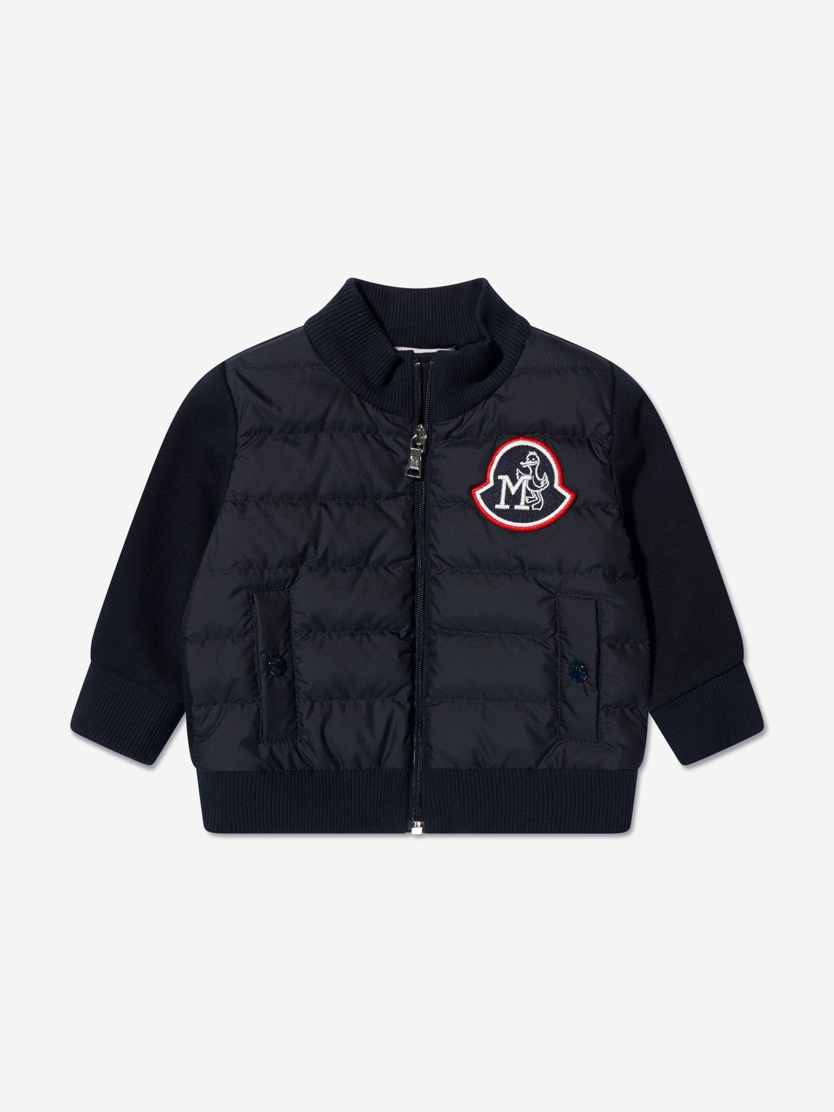 Moncler Enfant Baby Boys Down Padded Zip Up Cardigan in Navy