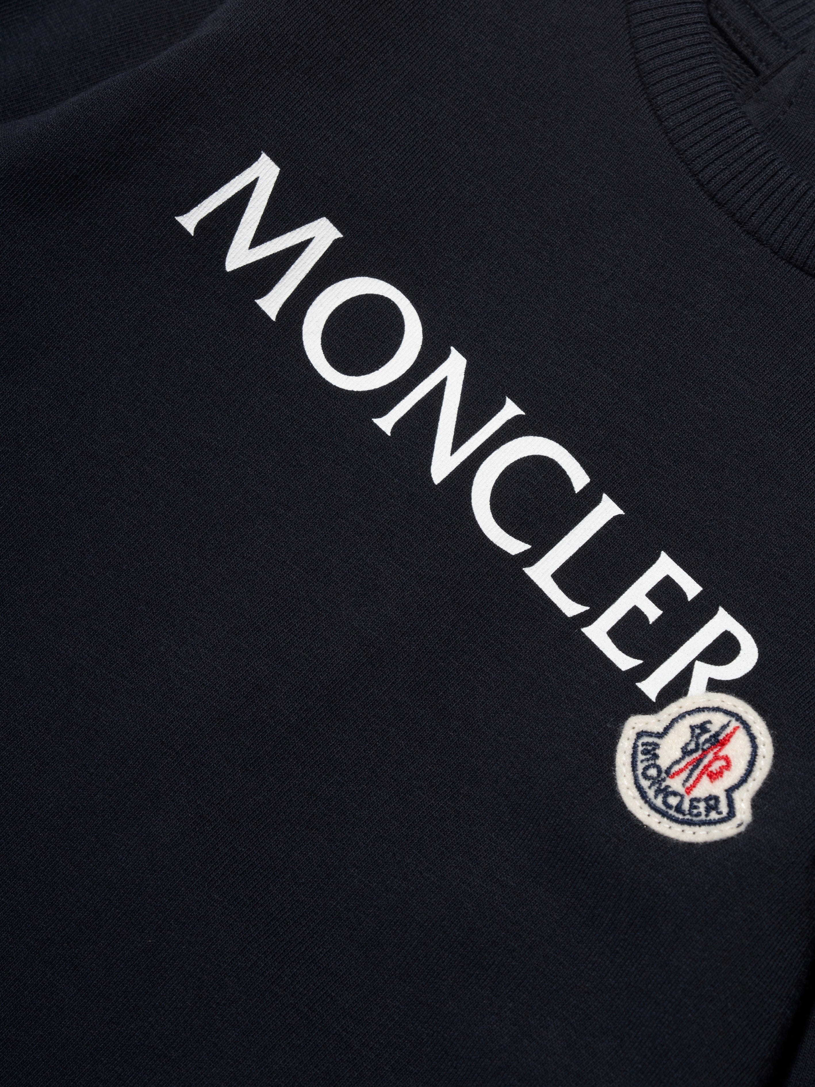 Moncler Enfant Baby Logo Romper in Navy