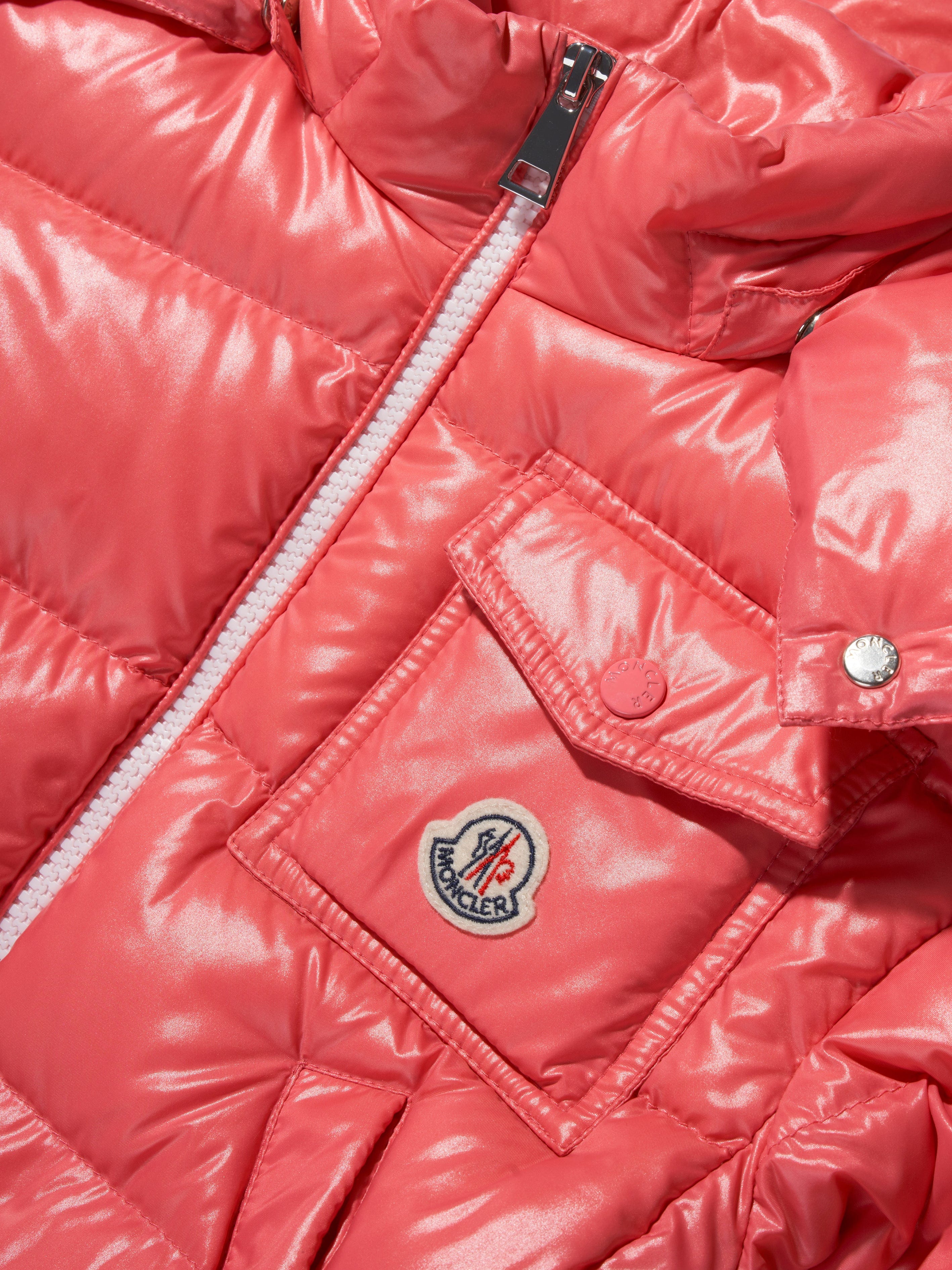 Moncler Enfant Girls Down Padded Andro Jacket in Pink