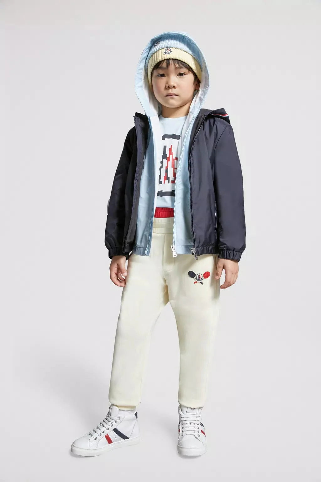 Moncler Enfant Boys Granduc Zip Up Jacket in Navy