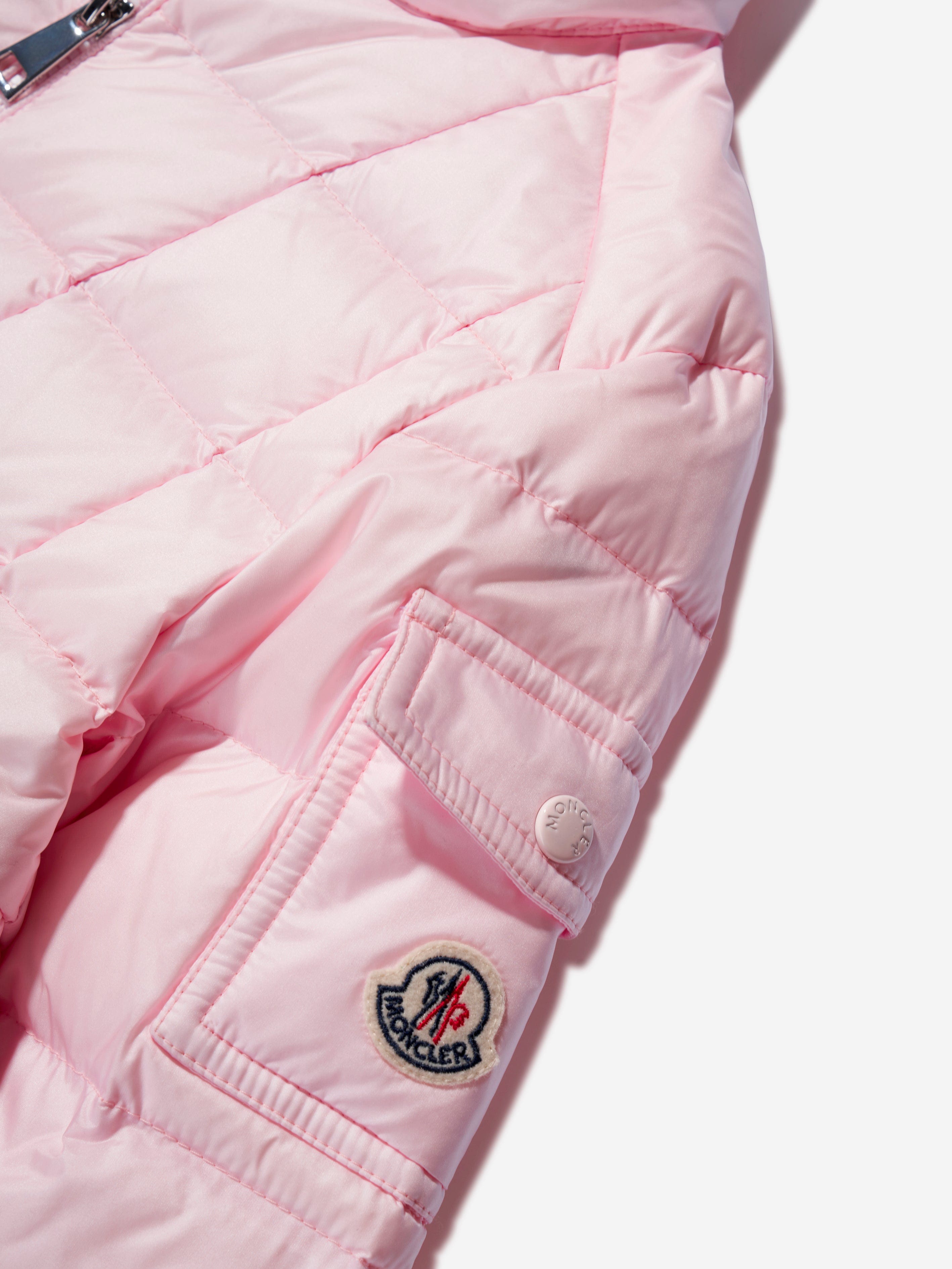 Moncler Enfant Girls Down Padded Aminia Jacket in Pink