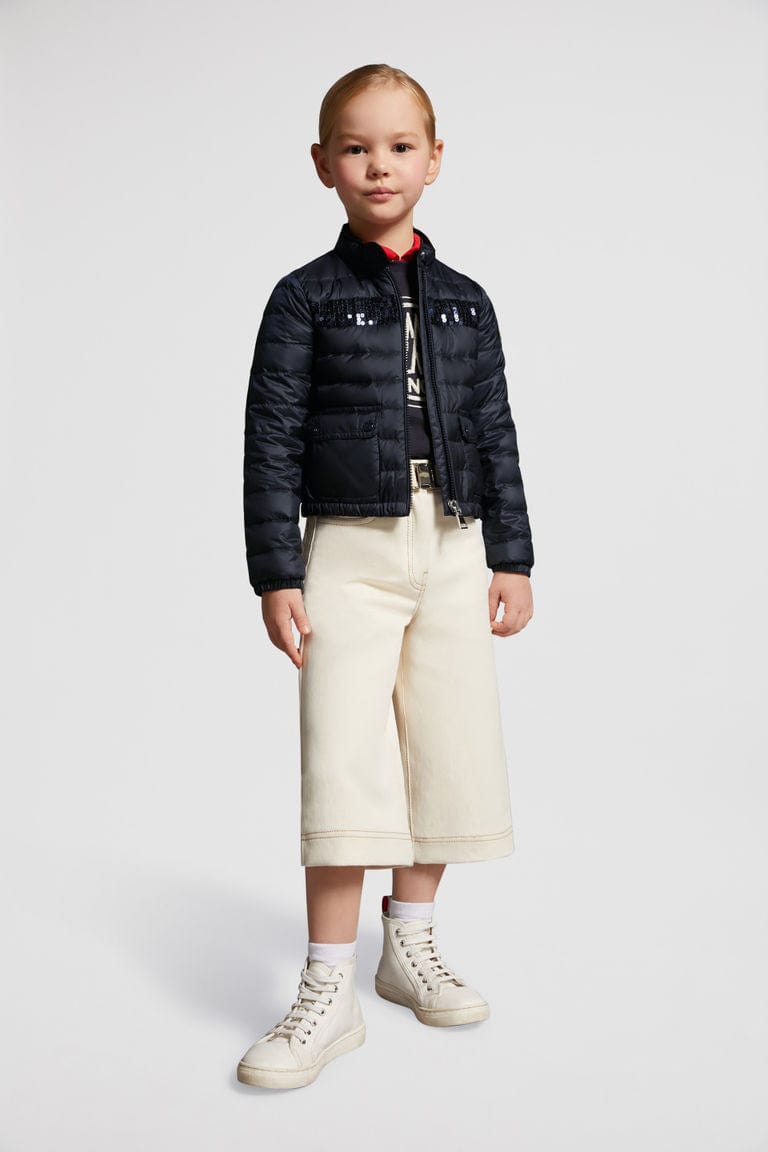 Moncler Enfant Girls Down Padded Palans Jacket in Navy