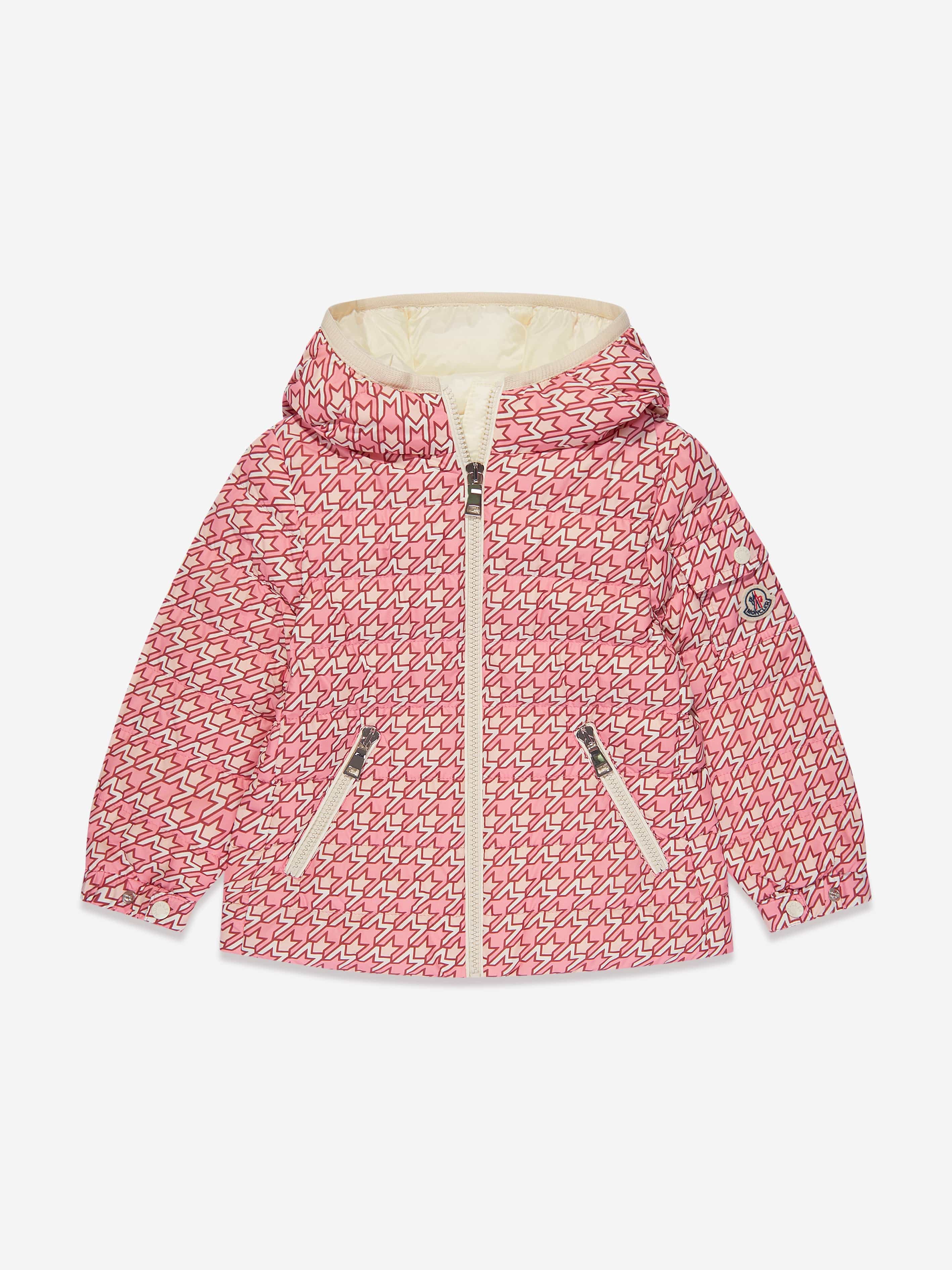 Moncler Enfant Girls Down Padded Gles Jacket in Pink