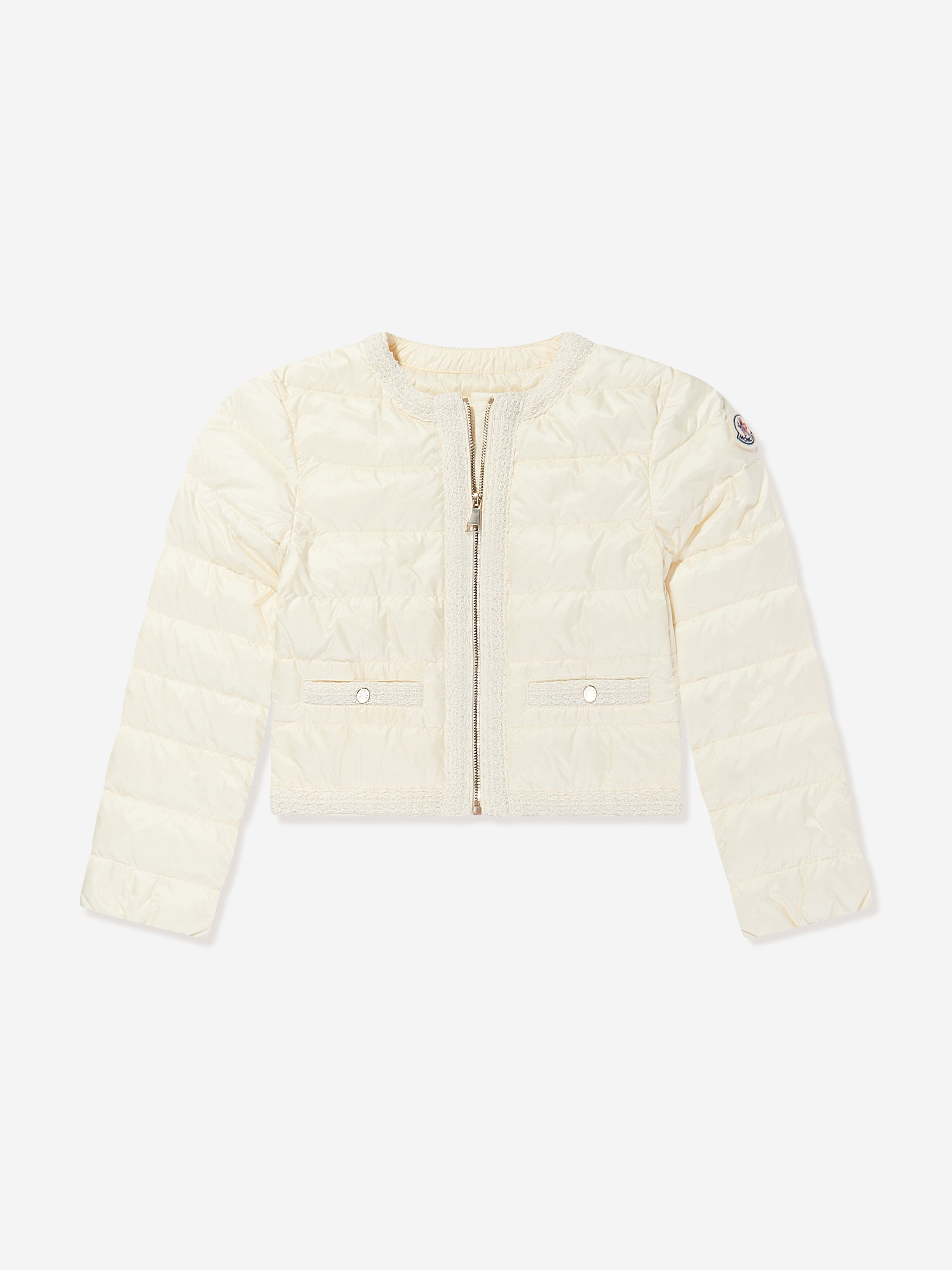 Moncler Enfant Girls Down Padded Dafina Jacket in Ivory