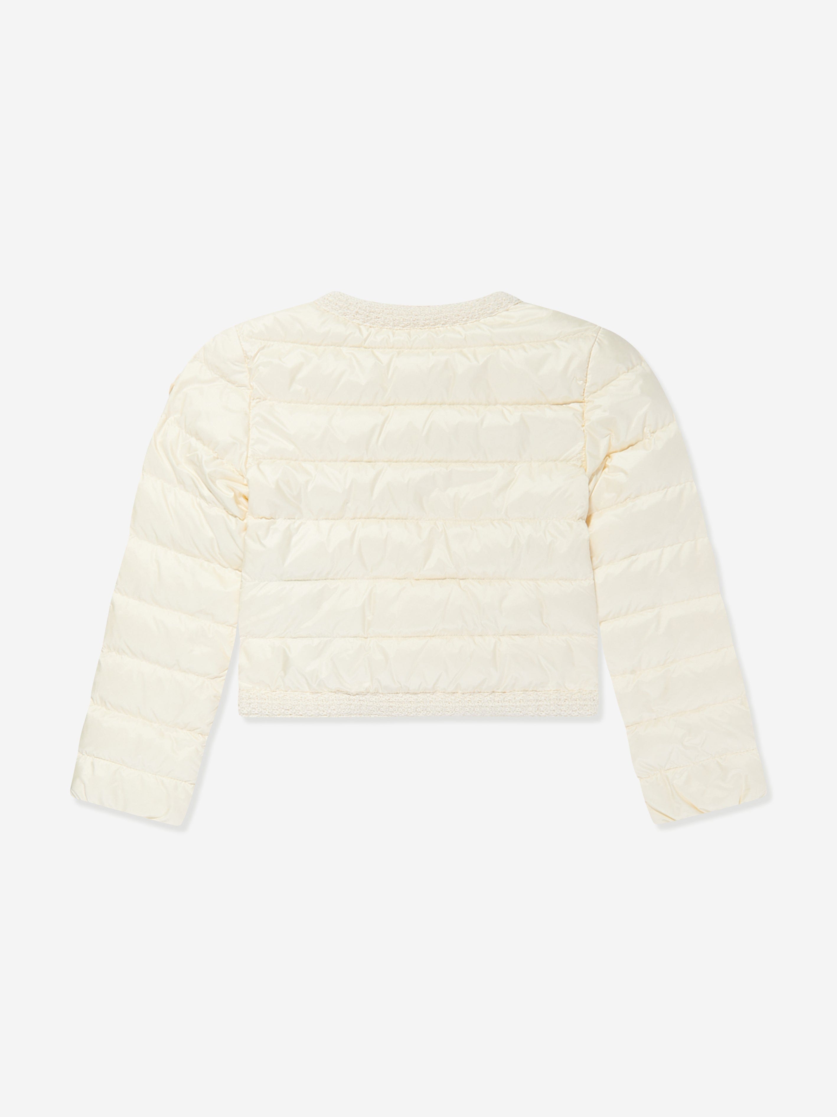 Moncler Enfant Girls Down Padded Dafina Jacket in Ivory