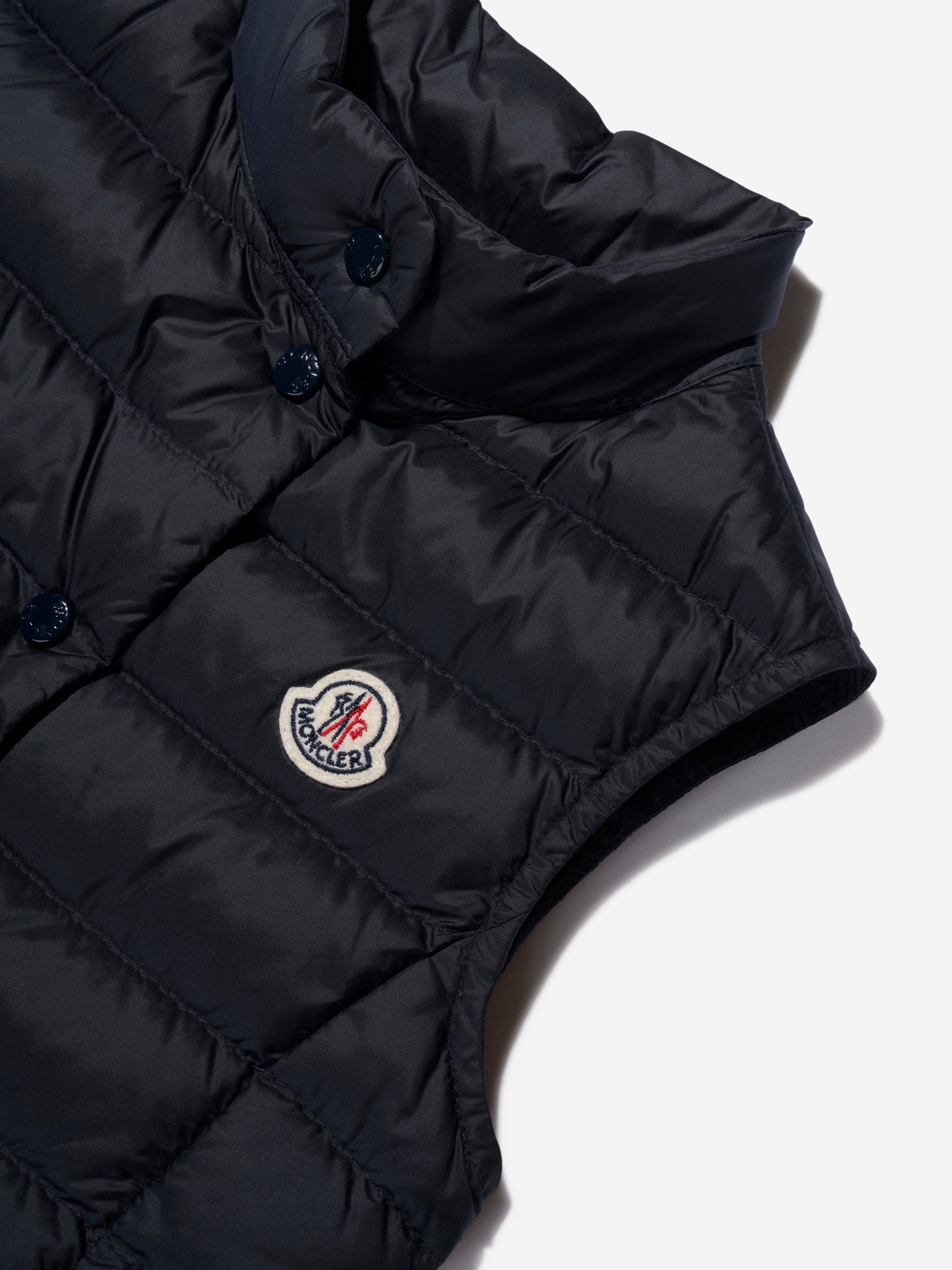 Moncler Enfant Girls Down Padded Liane Gilet in Navy