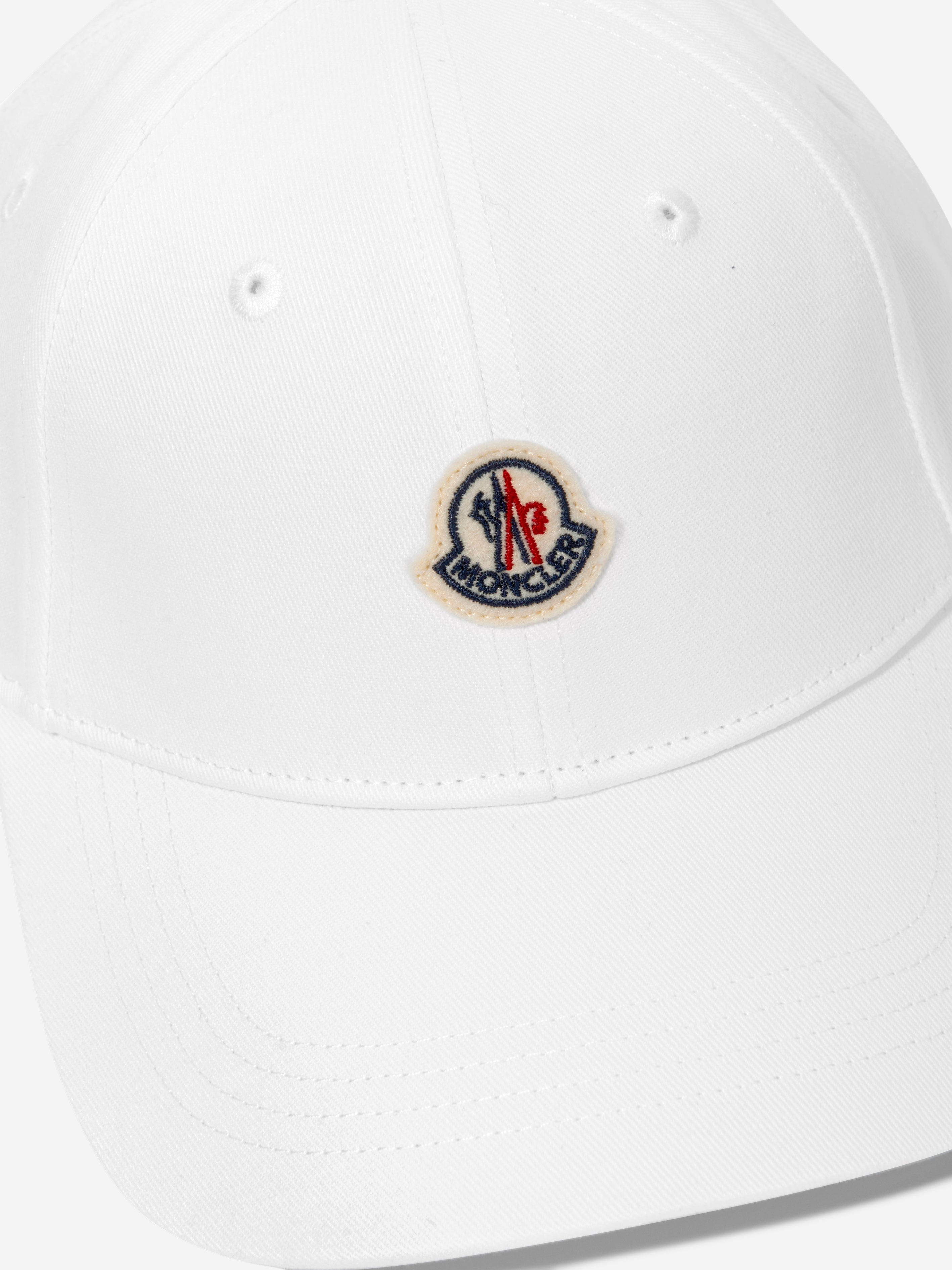 Moncler Enfant Boys Logo Baseball Cap in White