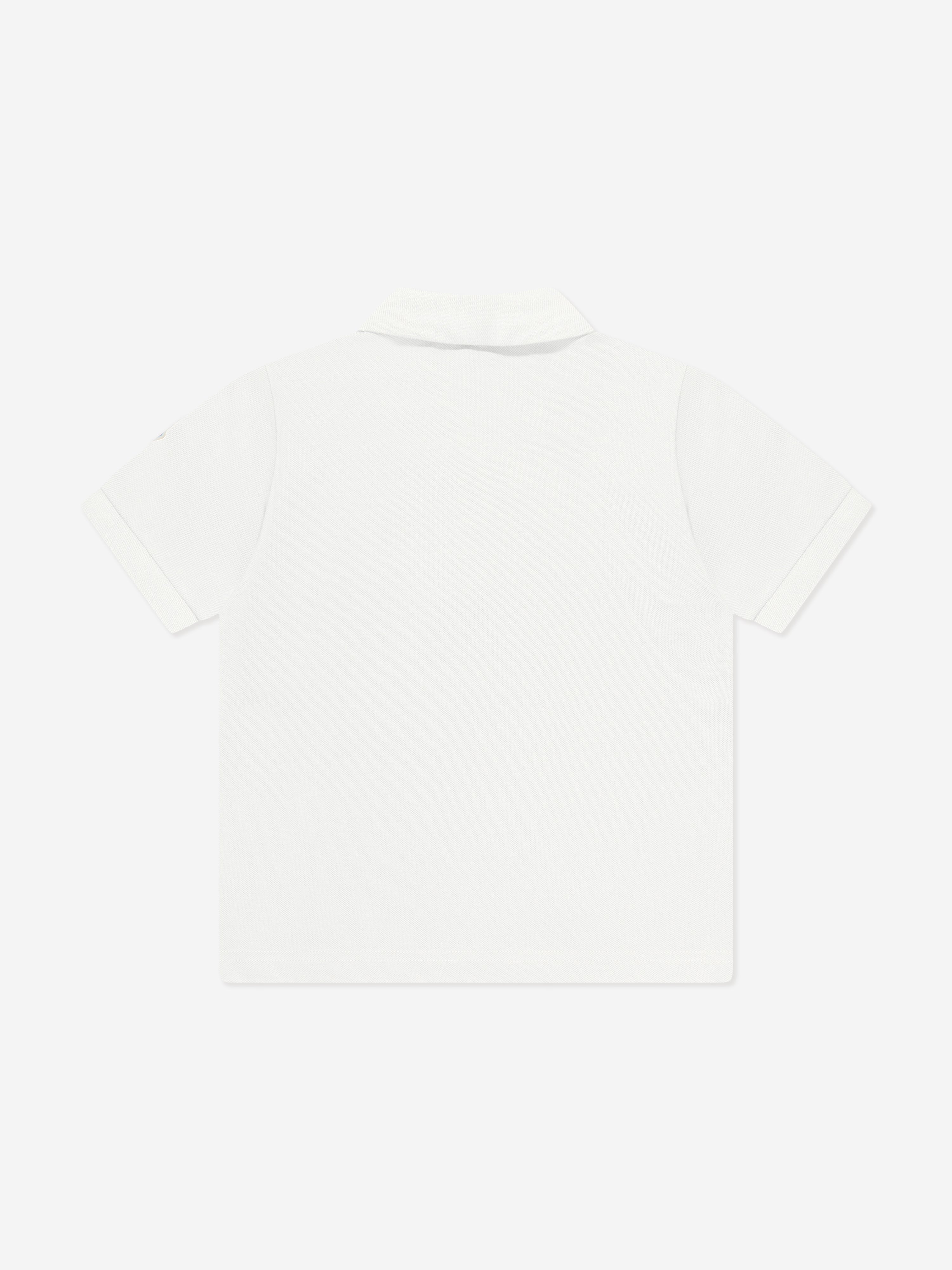 Moncler Enfant Boys Logo Polo Shirt in White