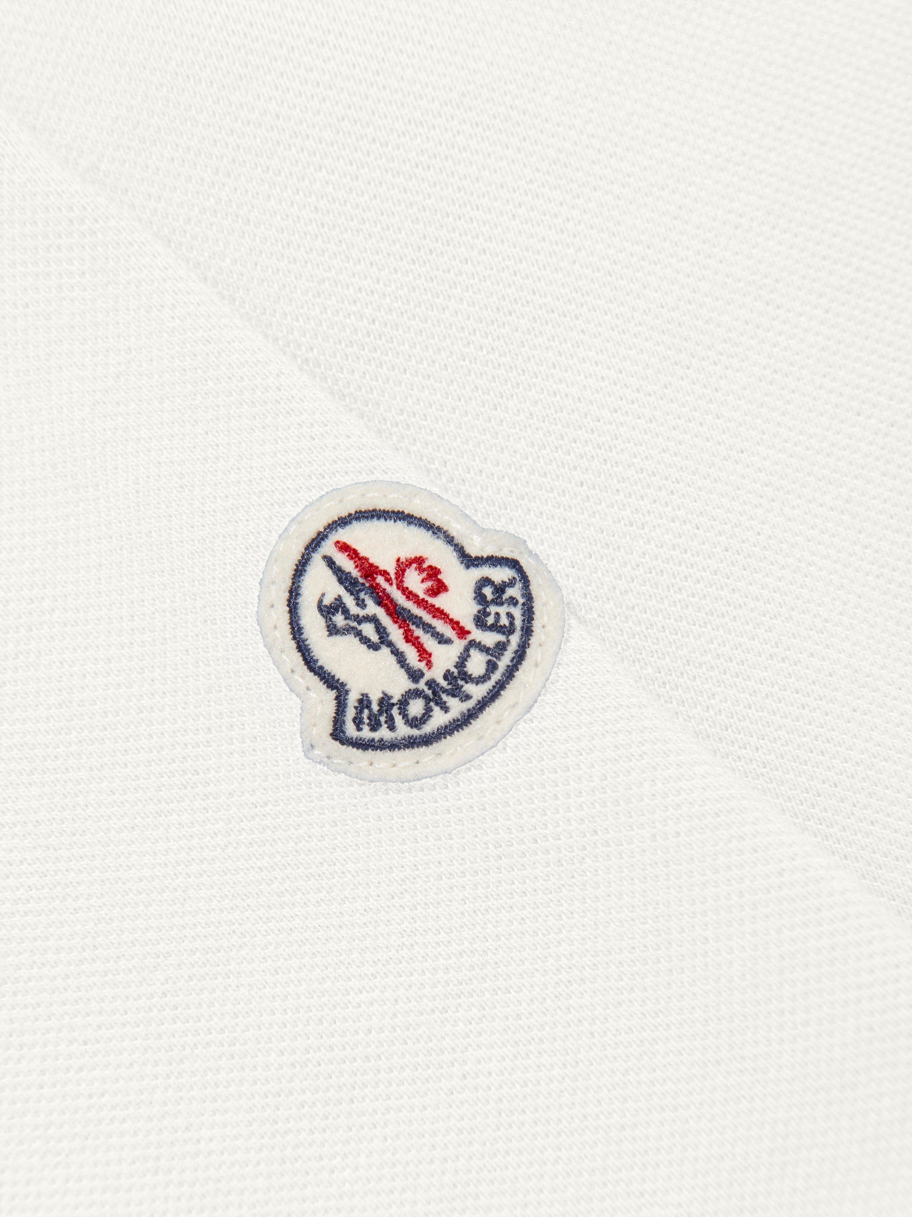 Moncler Enfant Boys Logo Polo Shirt in White