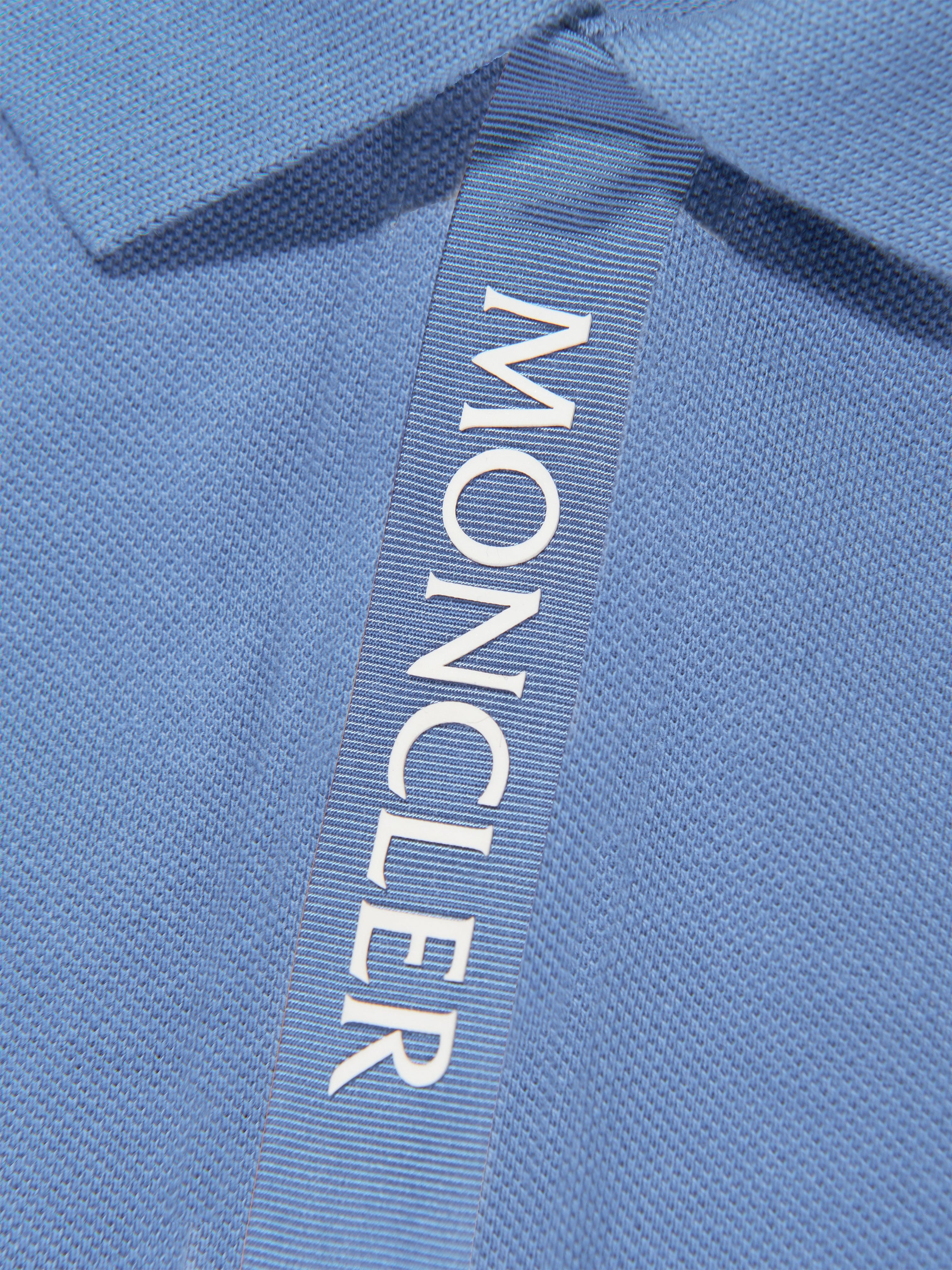 Moncler Enfant Boys Logo Polo Shirt in Blue