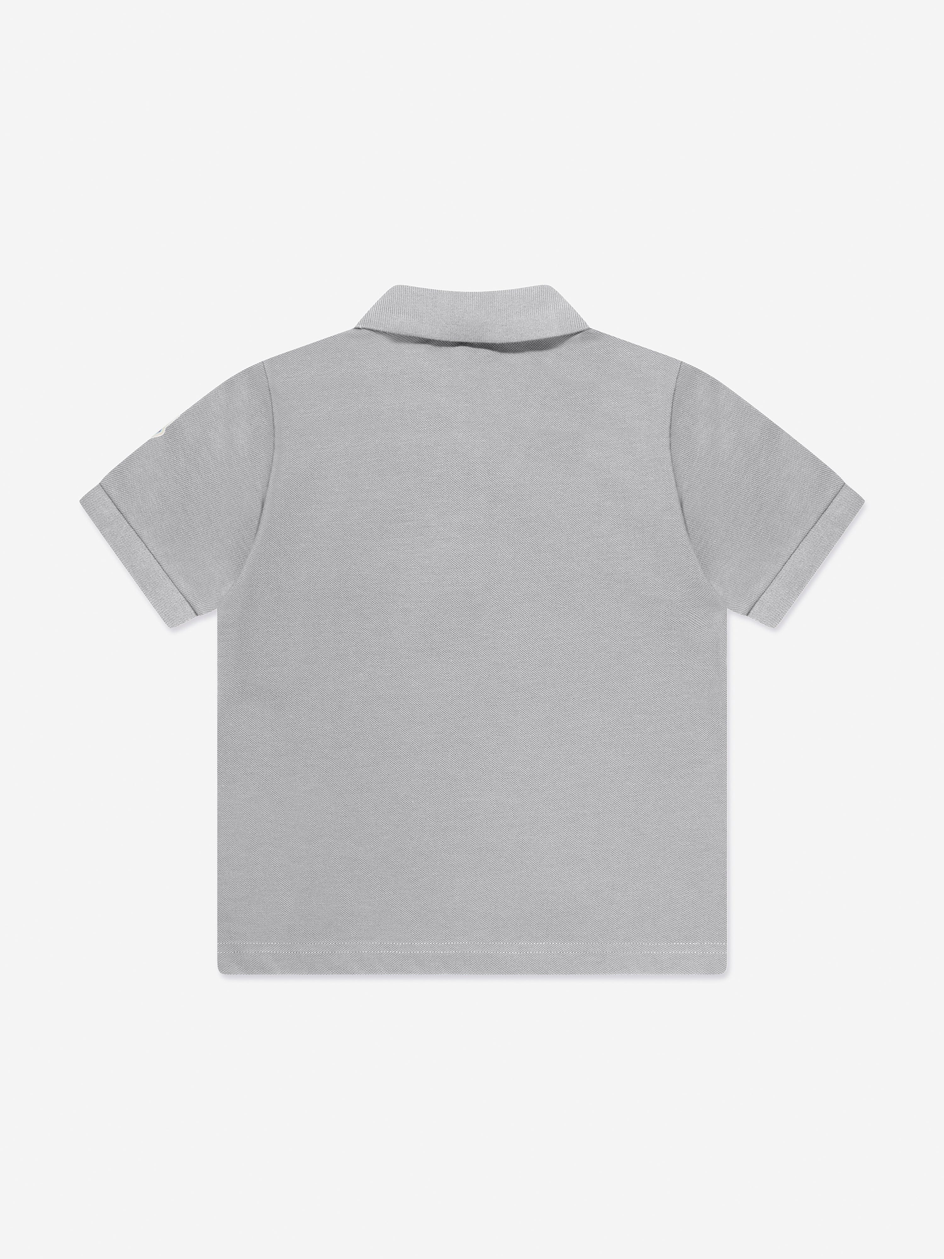 Moncler Enfant Boys Logo Polo Shirt in Grey