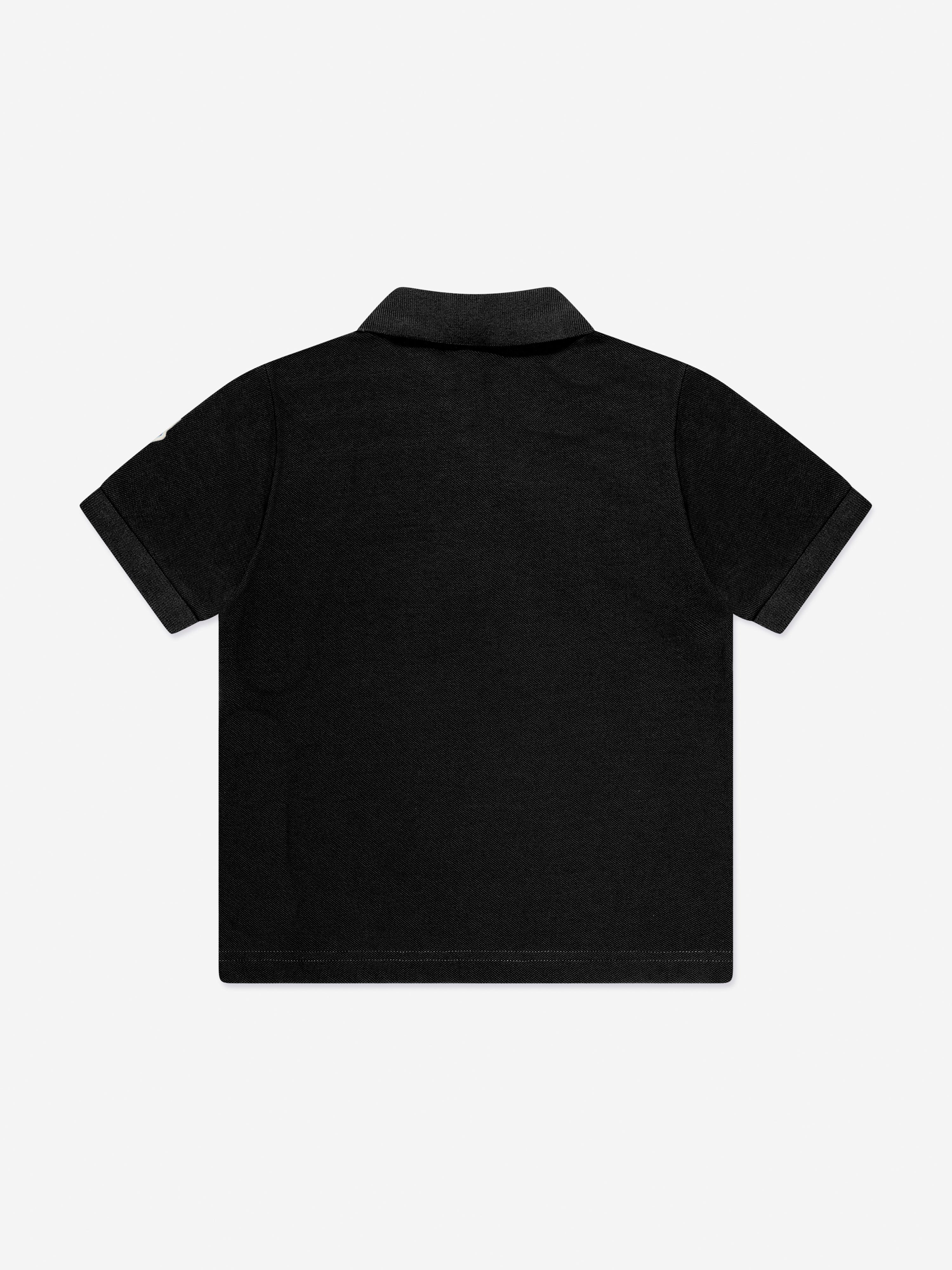 Moncler Enfant Boys Logo Polo Shirt in Black