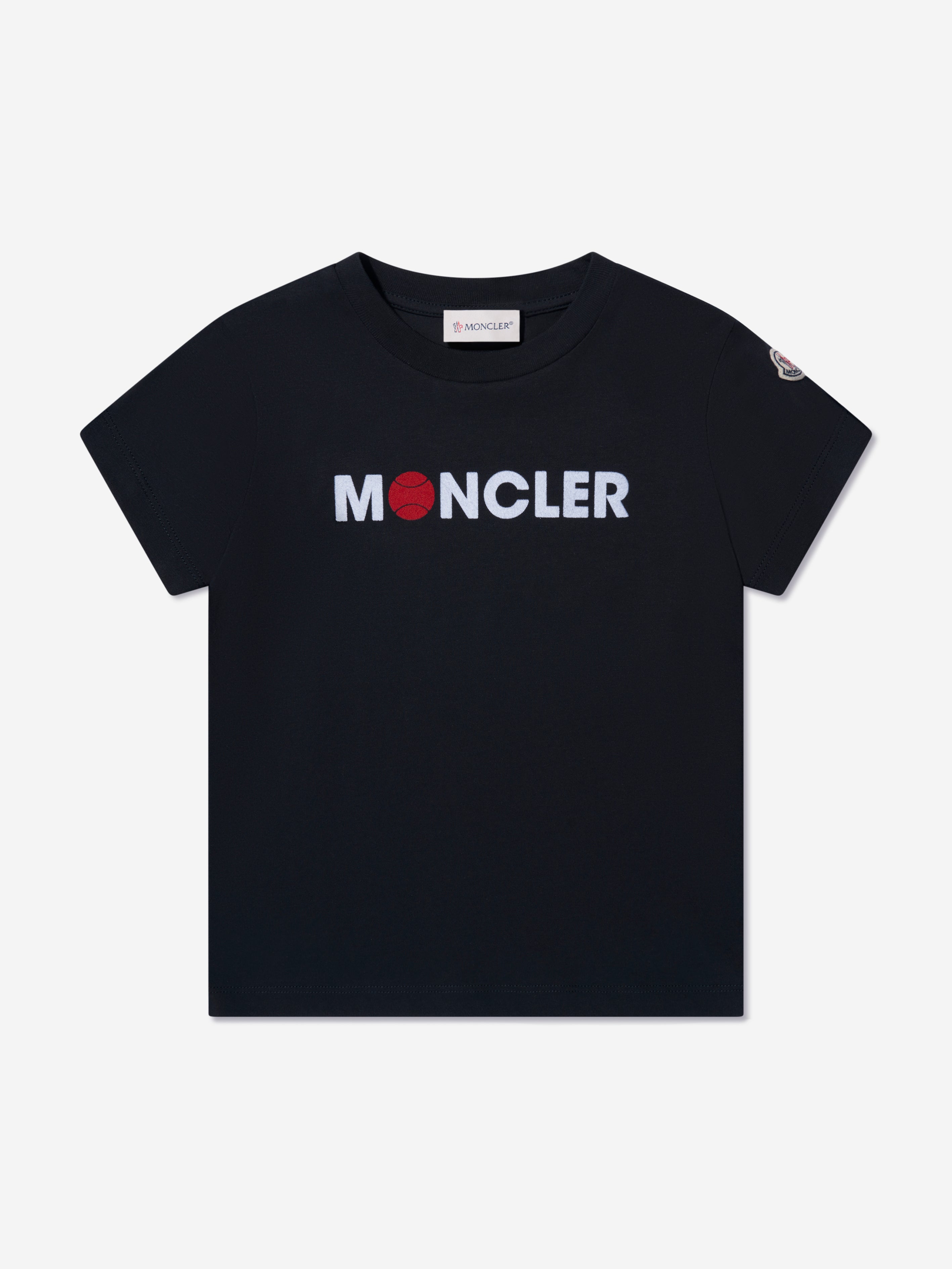 Moncler Enfant Boys Basketball Logo T-Shirt in Navy