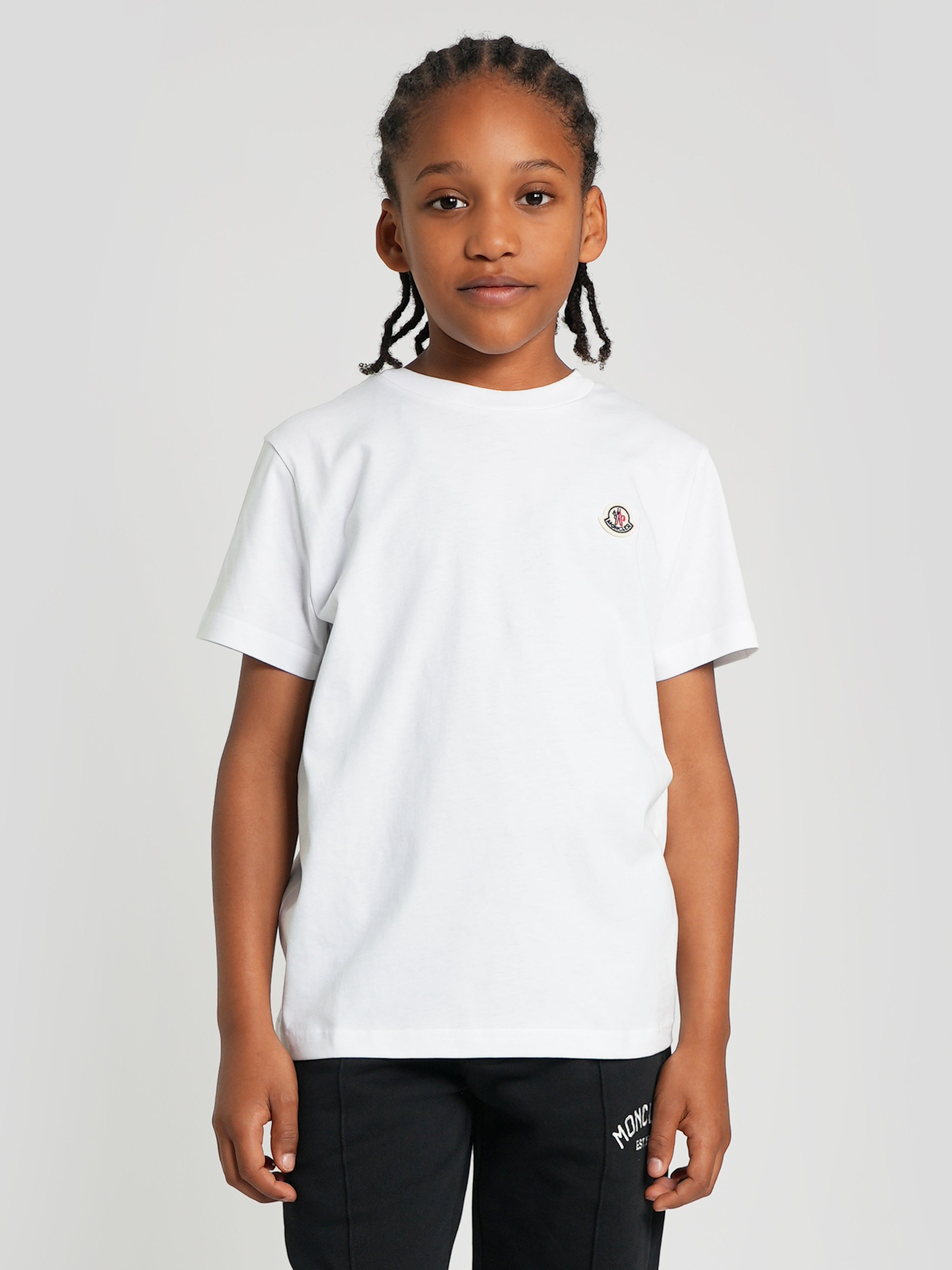 Moncler Enfant Boys Logo T-Shirt in White