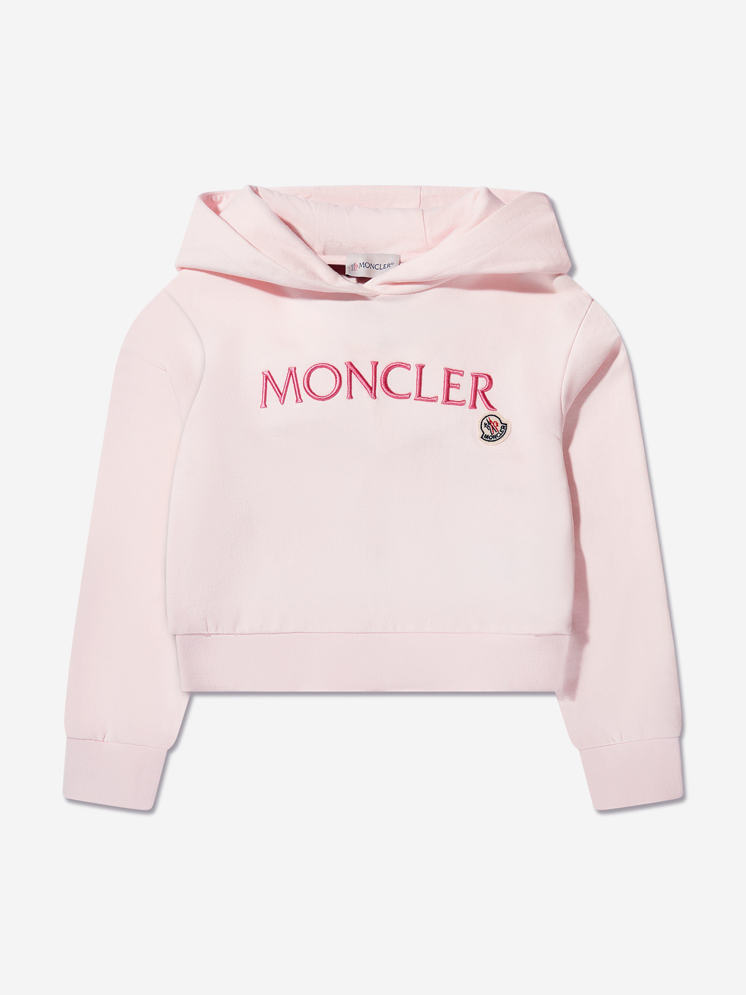 Moncler Enfant Girls Logo Hoodie in Pink