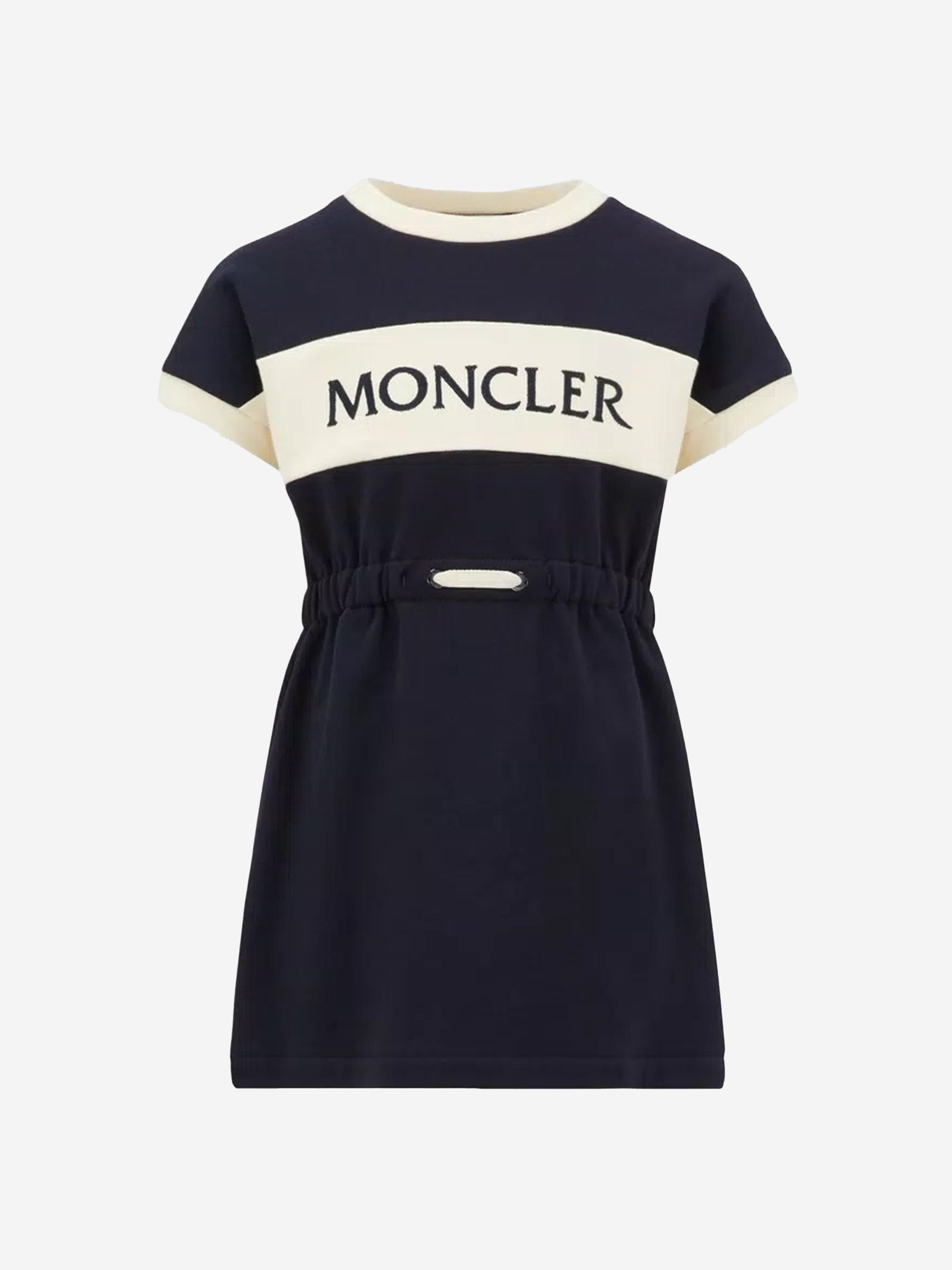 Moncler Enfant Girls Logo T-Shirt Dress in Black