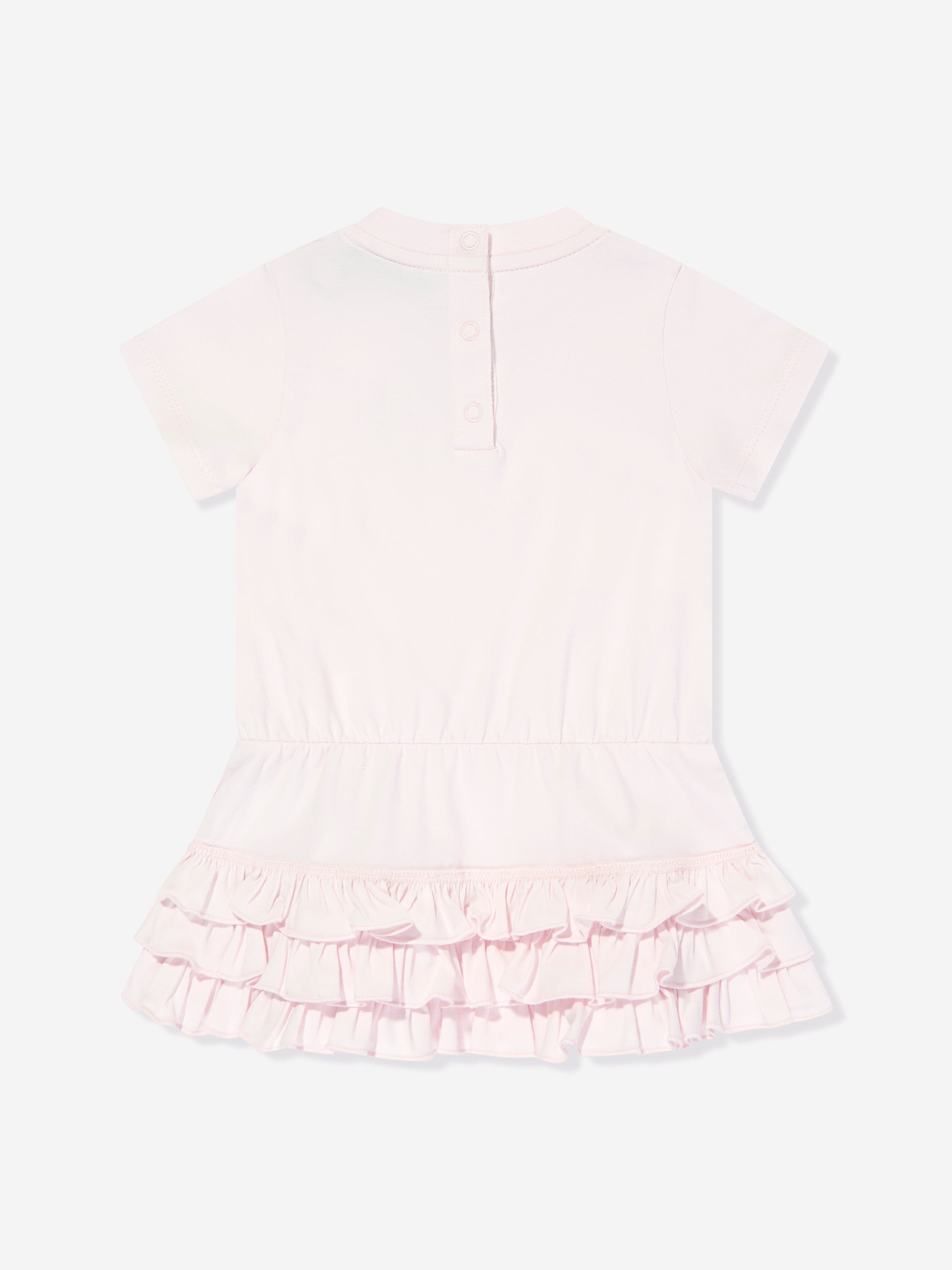 Moncler Enfant Baby Girls Frilly T-Shirt Dress in Pink