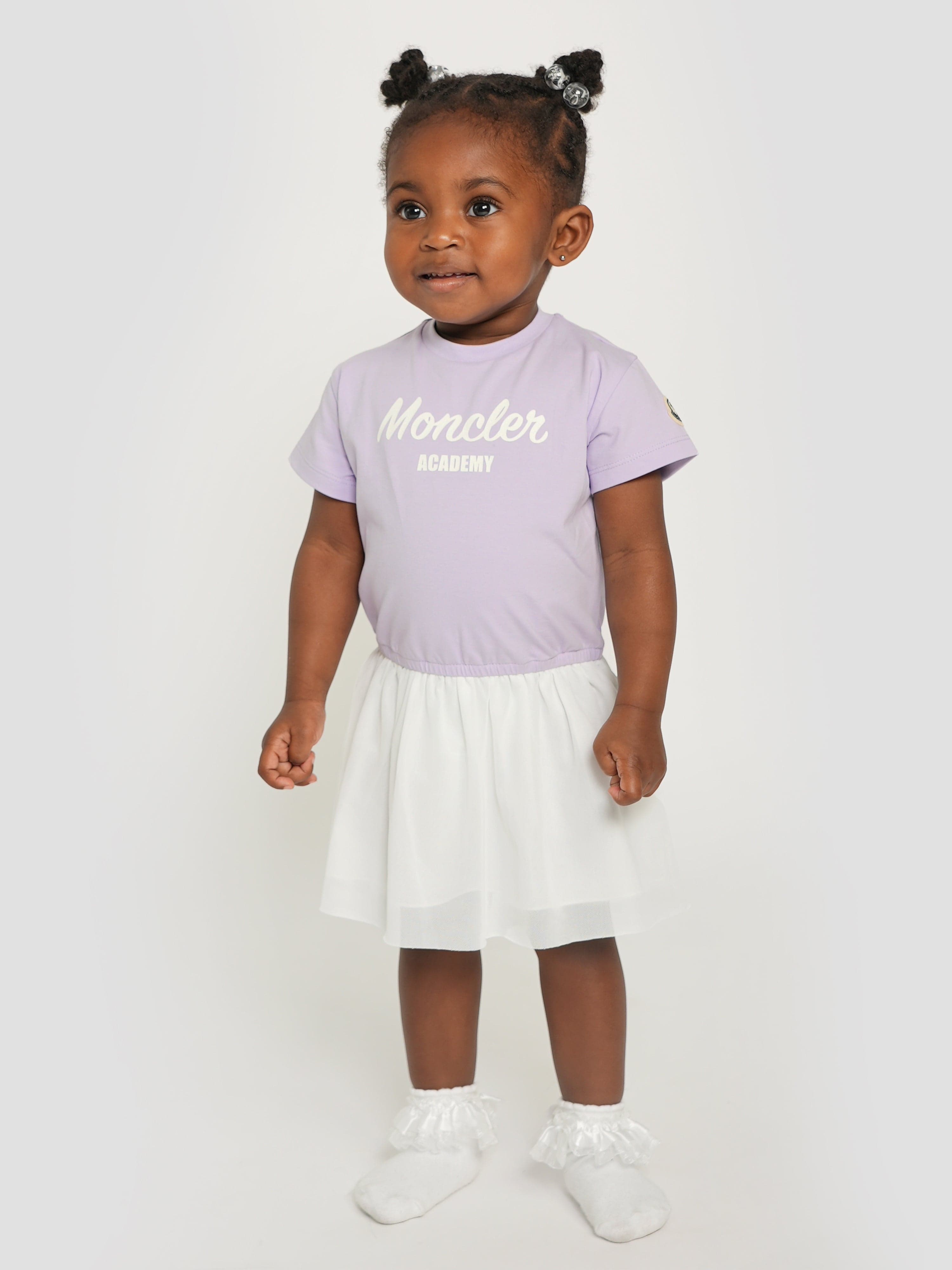 Moncler Enfant Baby Girls Logo T-Shirt Dress in Purple