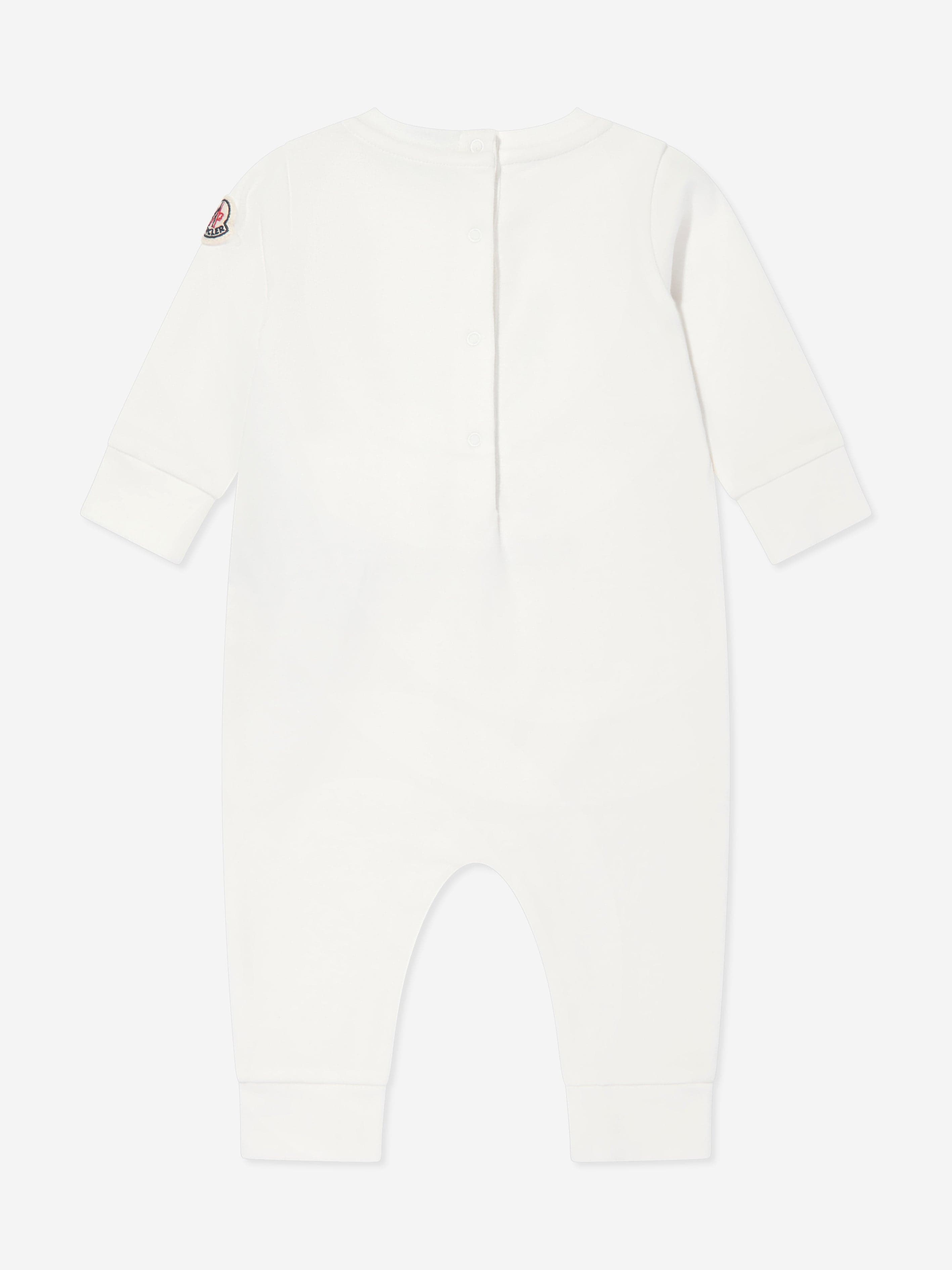 Moncler Enfant Baby Bear Logo Romper in White