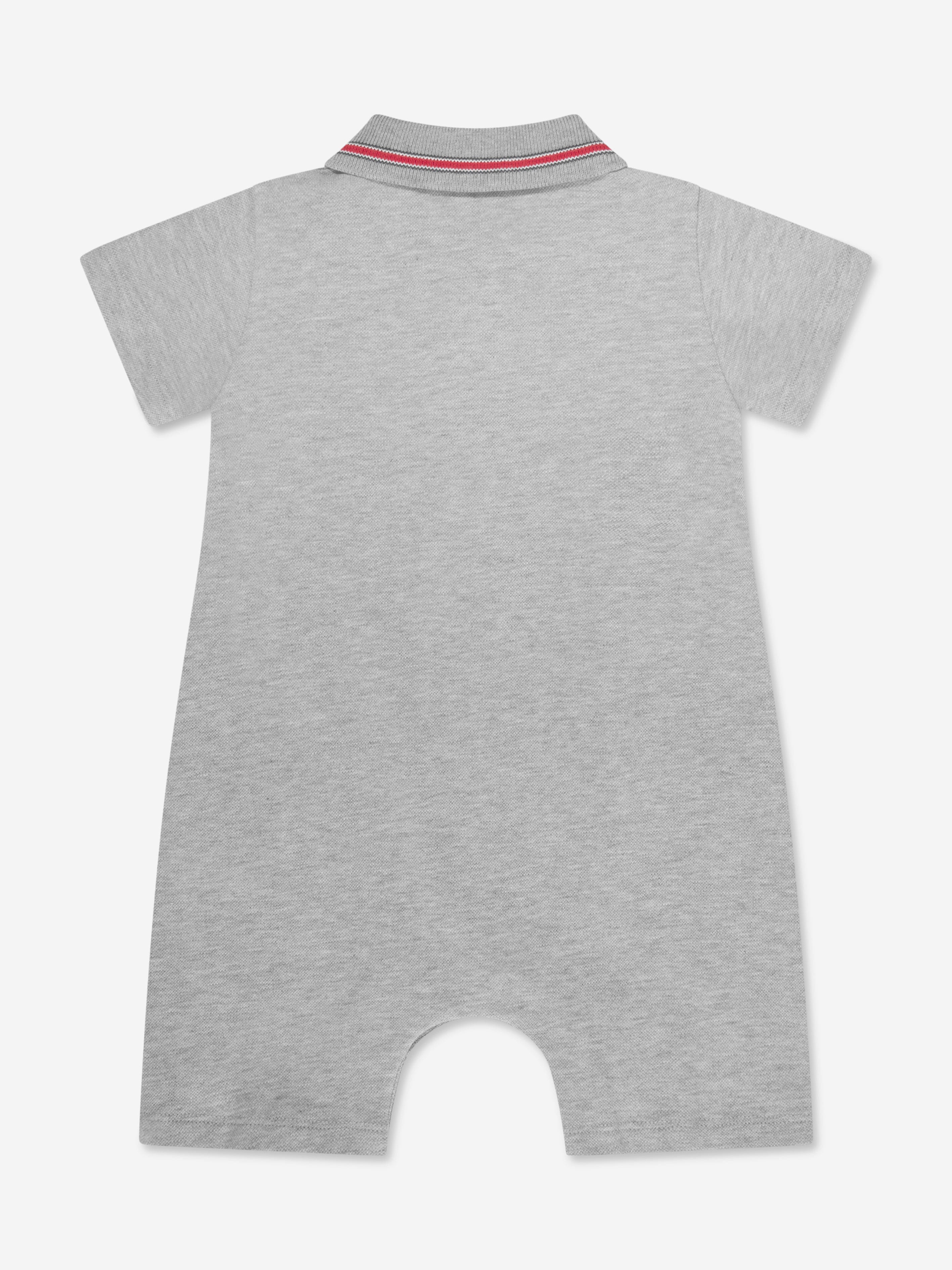 Moncler Enfant Baby Boys Polo Romper in Grey