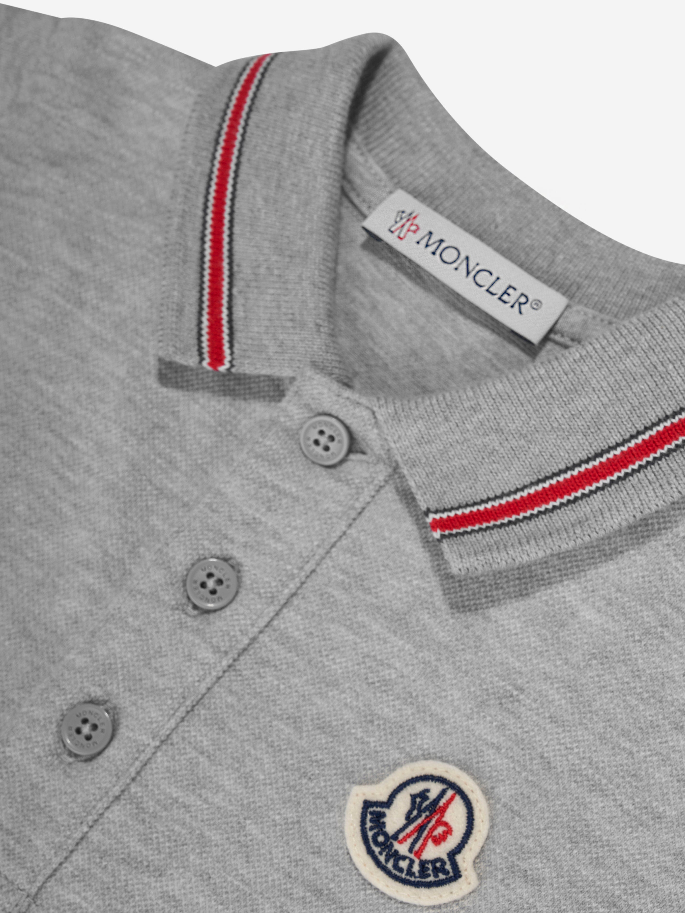 Moncler Enfant Baby Boys Polo Romper in Grey