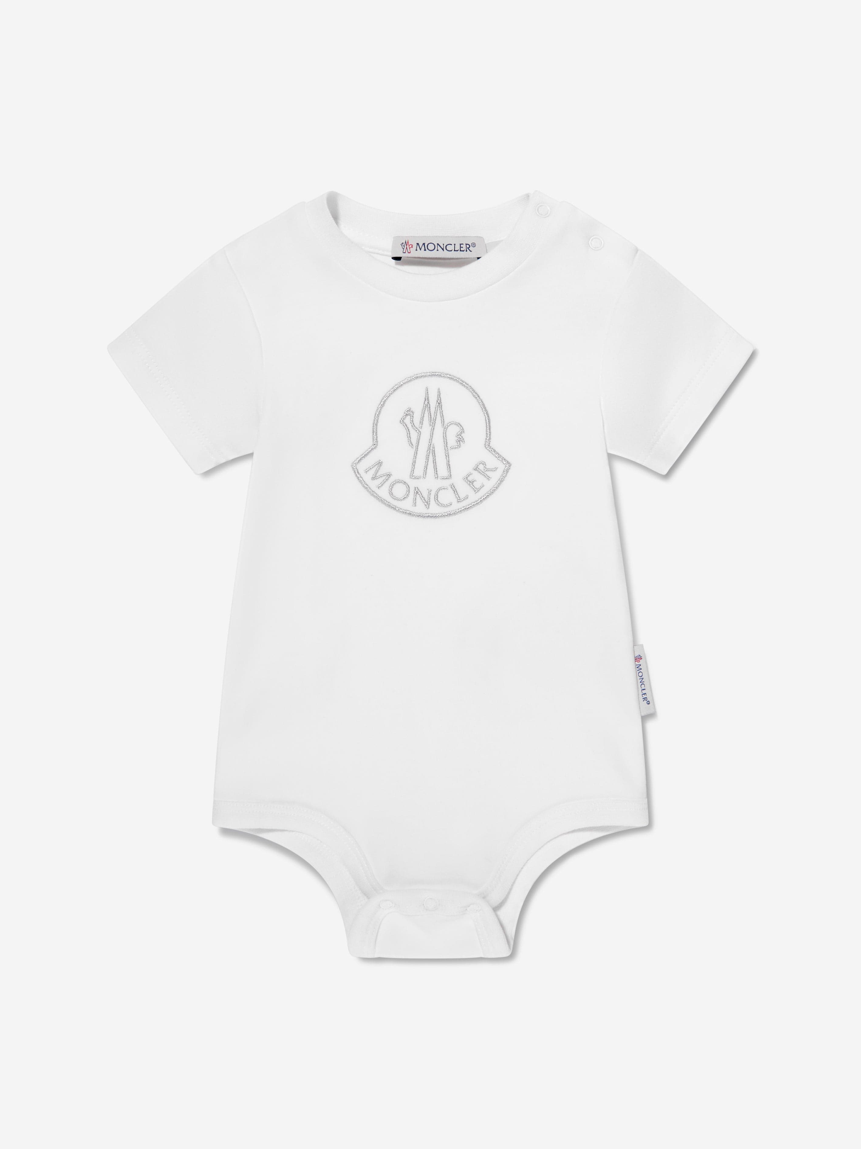 Moncler Enfant Baby Logo Bodysuit in White