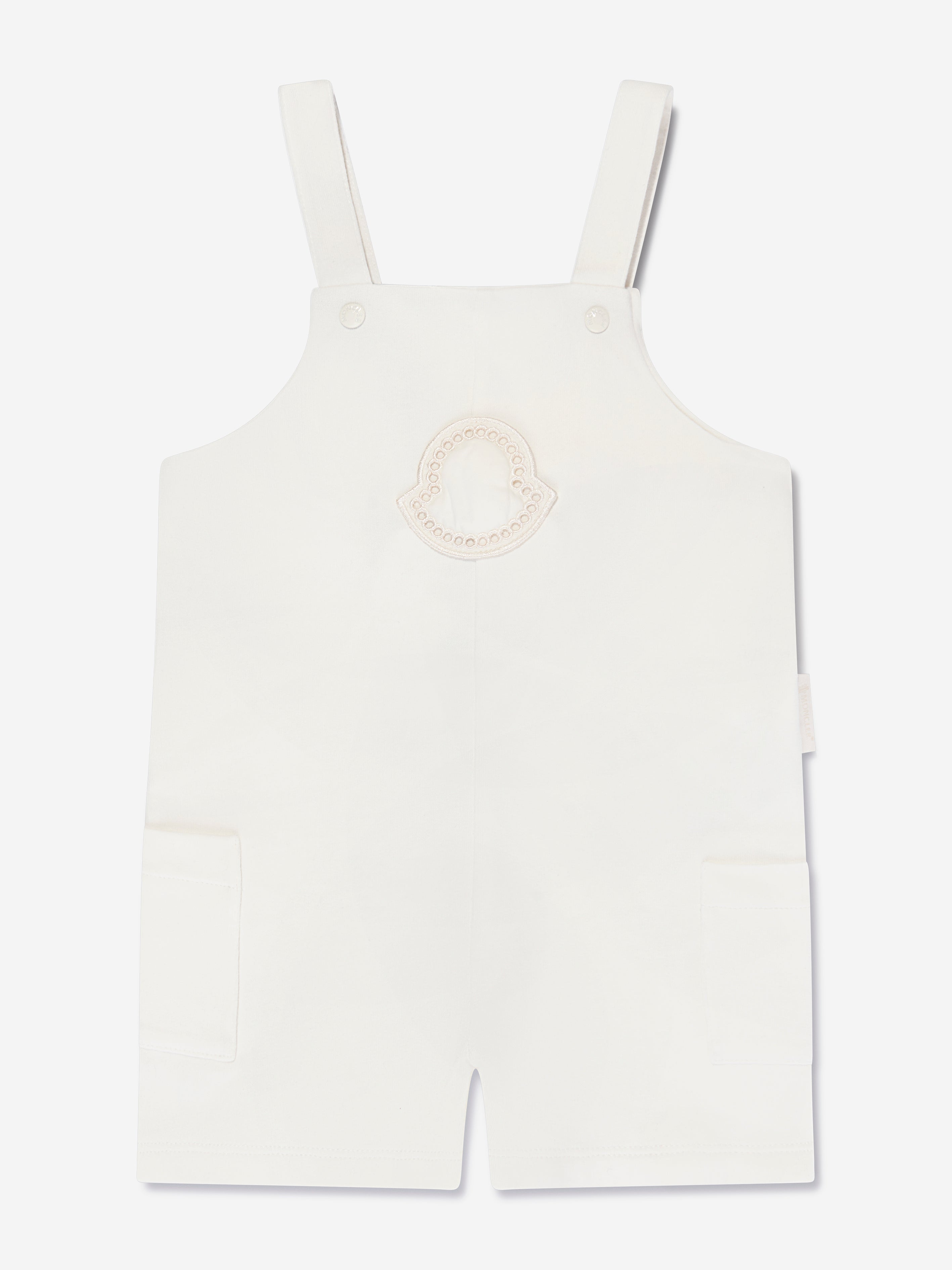 Moncler Enfant Baby Girls Logo Romper in Ivory