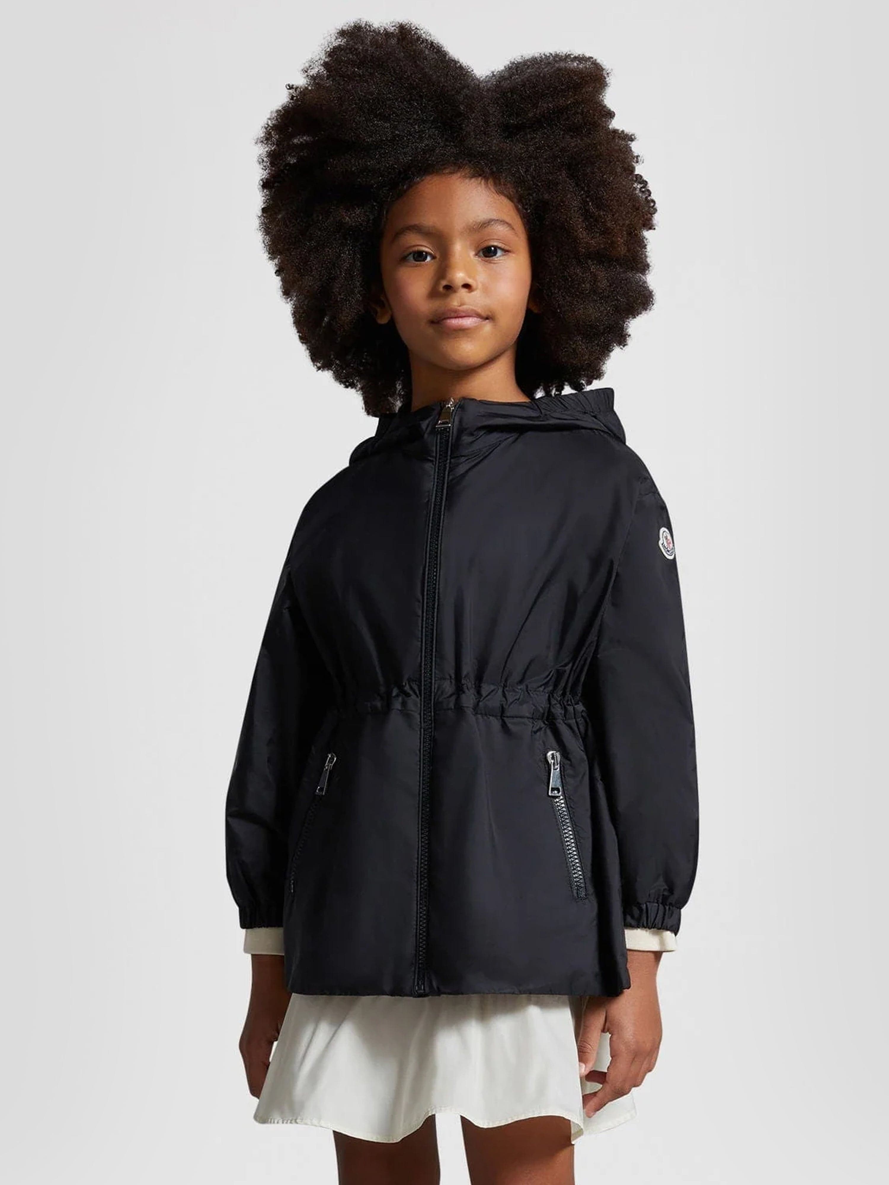 Moncler Enfant Girls Wete Short Parka in Black