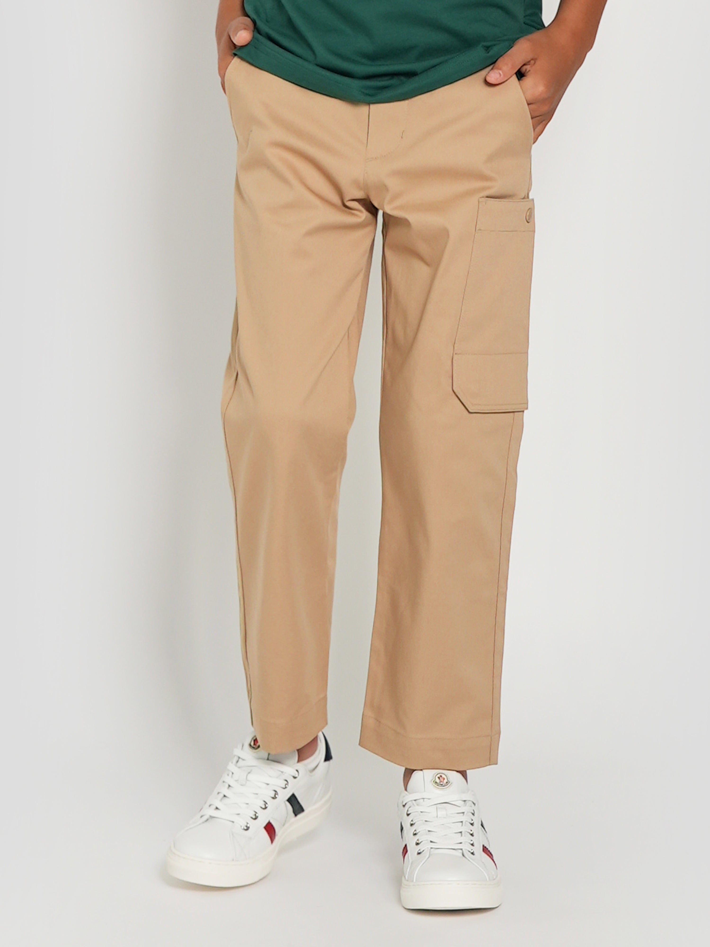 Moncler Enfant Boys Cargo Trousers in Beige