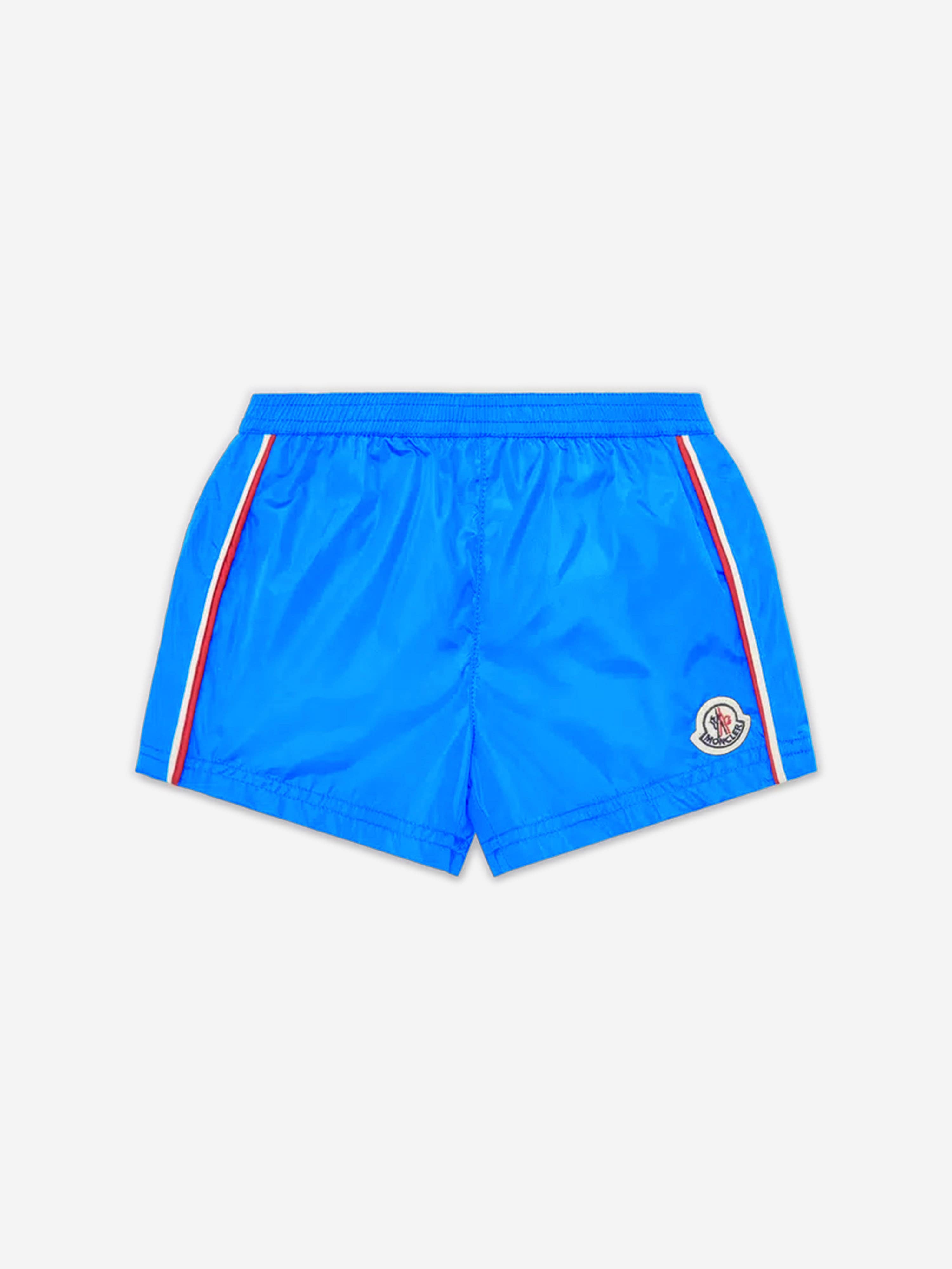 Moncler Enfant Boys Logo Swim Shorts in Blue