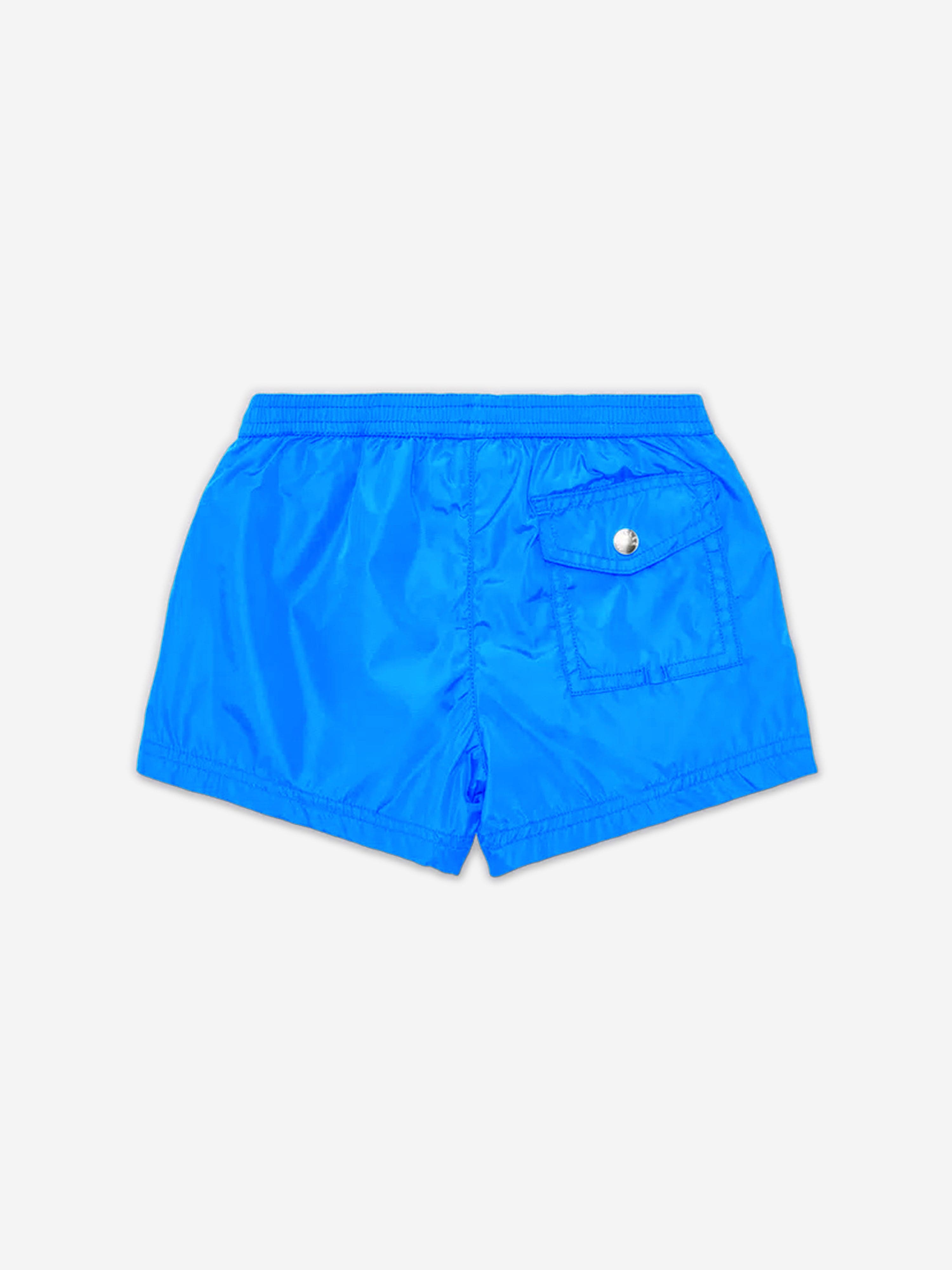 Moncler Enfant Boys Logo Swim Shorts in Blue