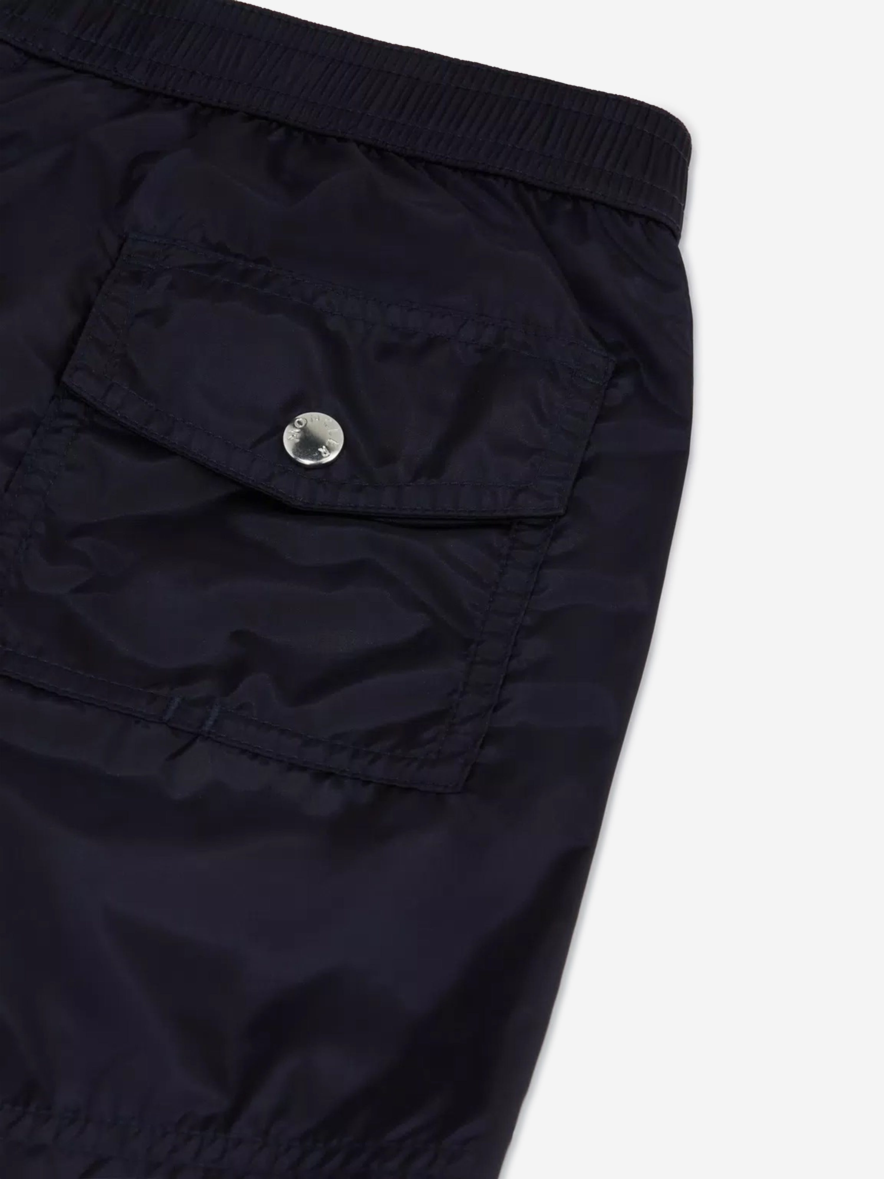 Moncler Enfant Boys Logo Swim Shorts in Navy