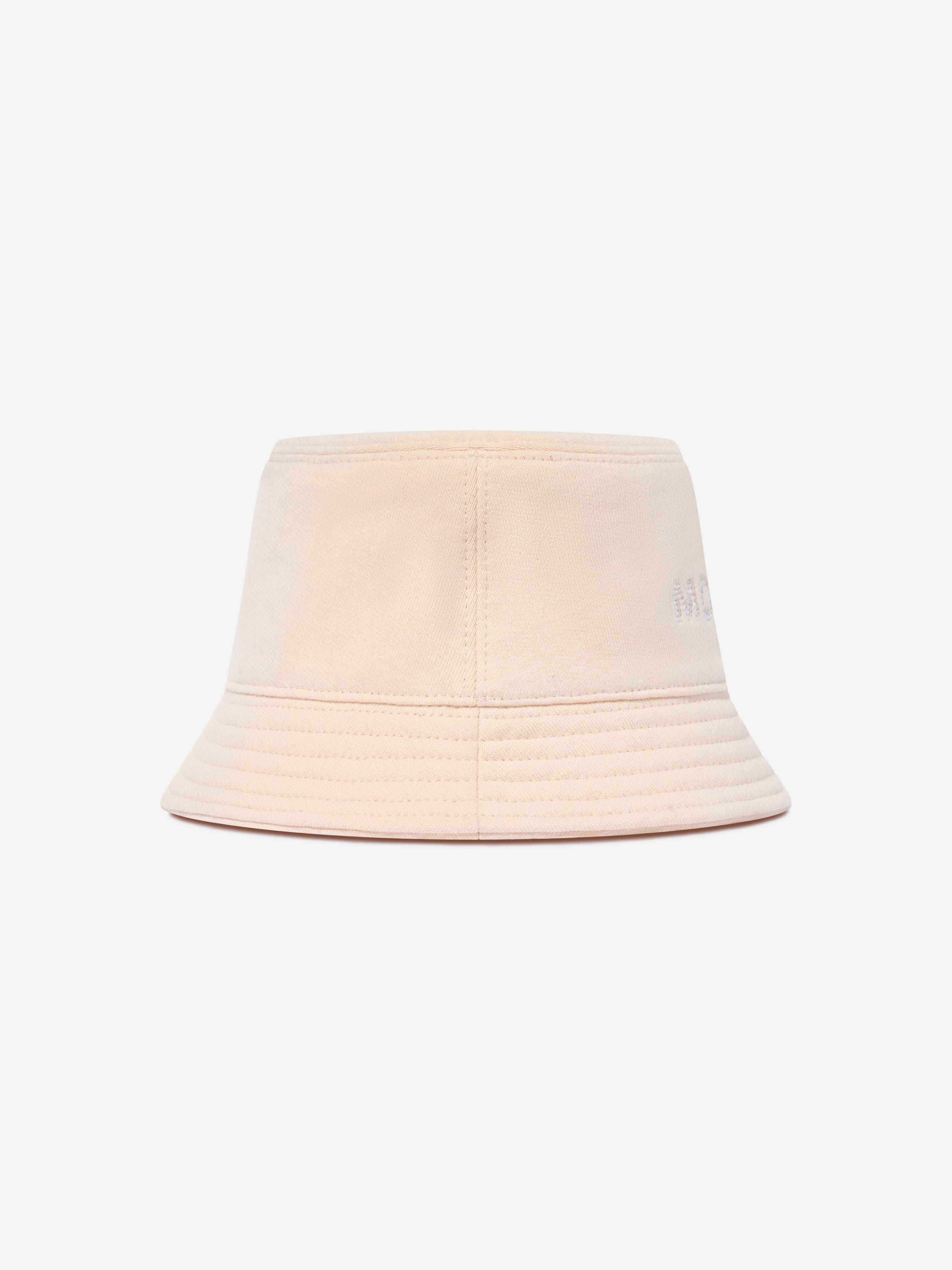 Moncler Enfant Girls Logo Bucket Hat in Ivory