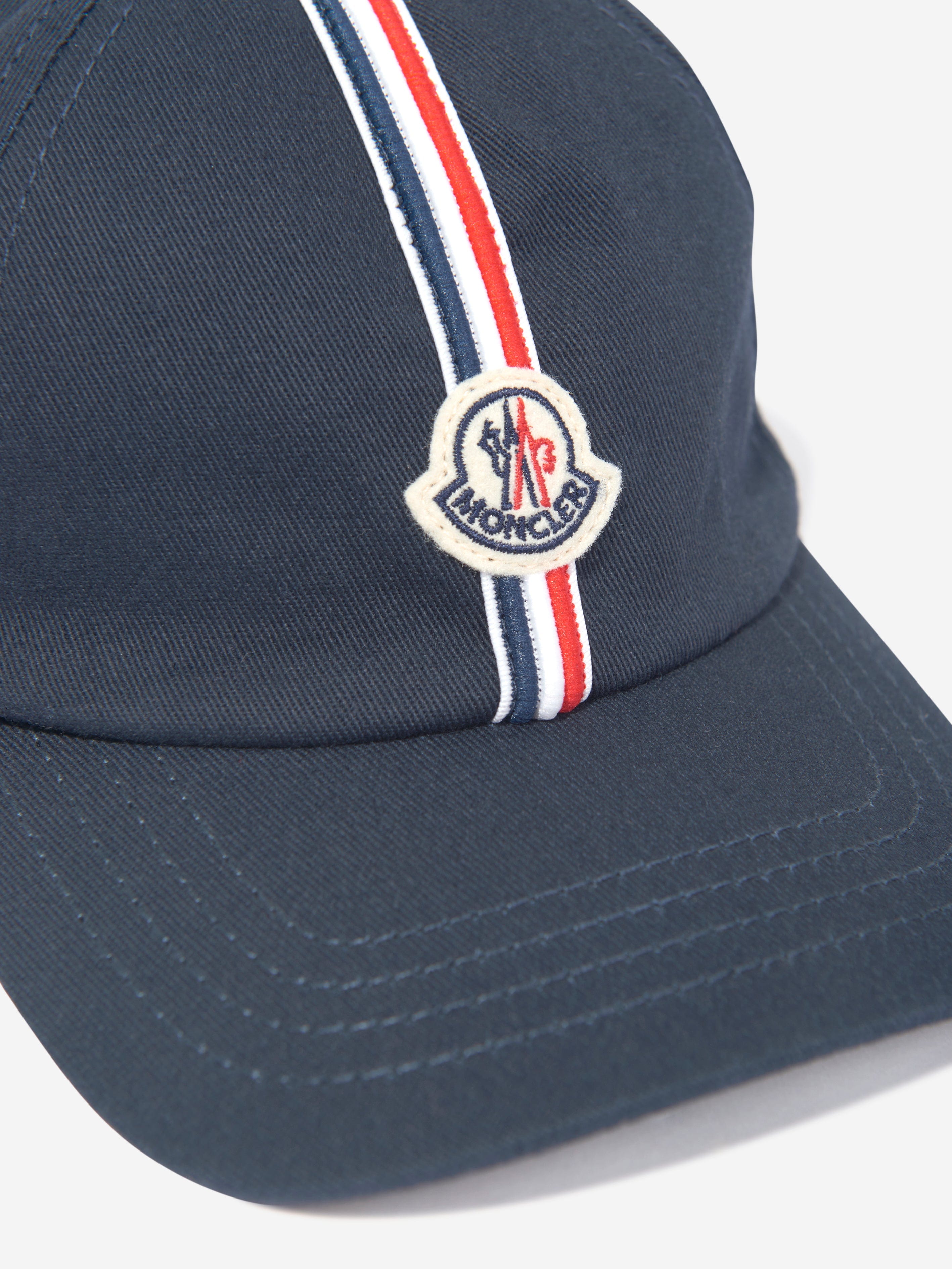 Moncler Enfant Boys Logo Baseball Cap in Navy