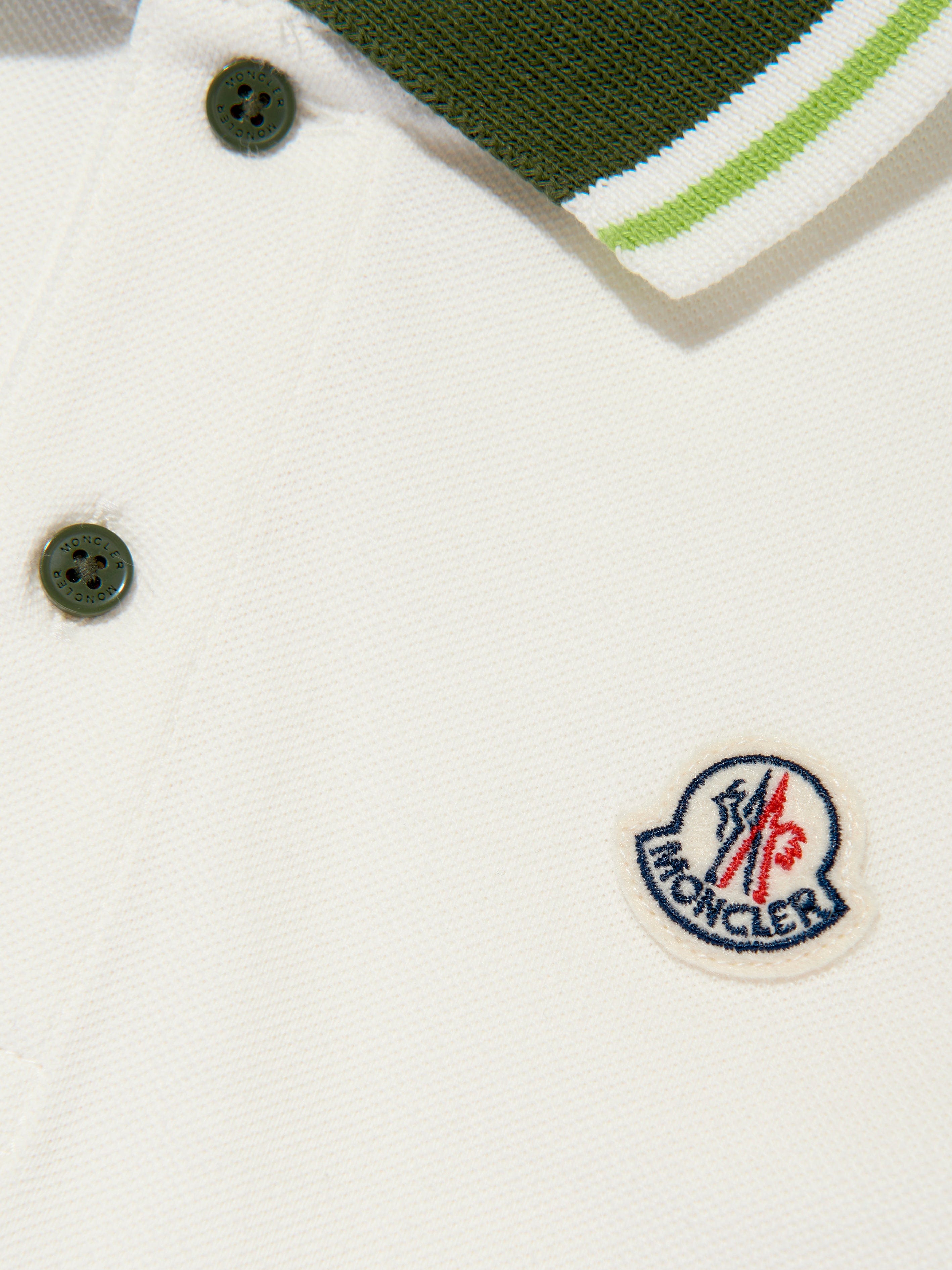 Moncler Enfant Boys Logo Polo Shirt in Green