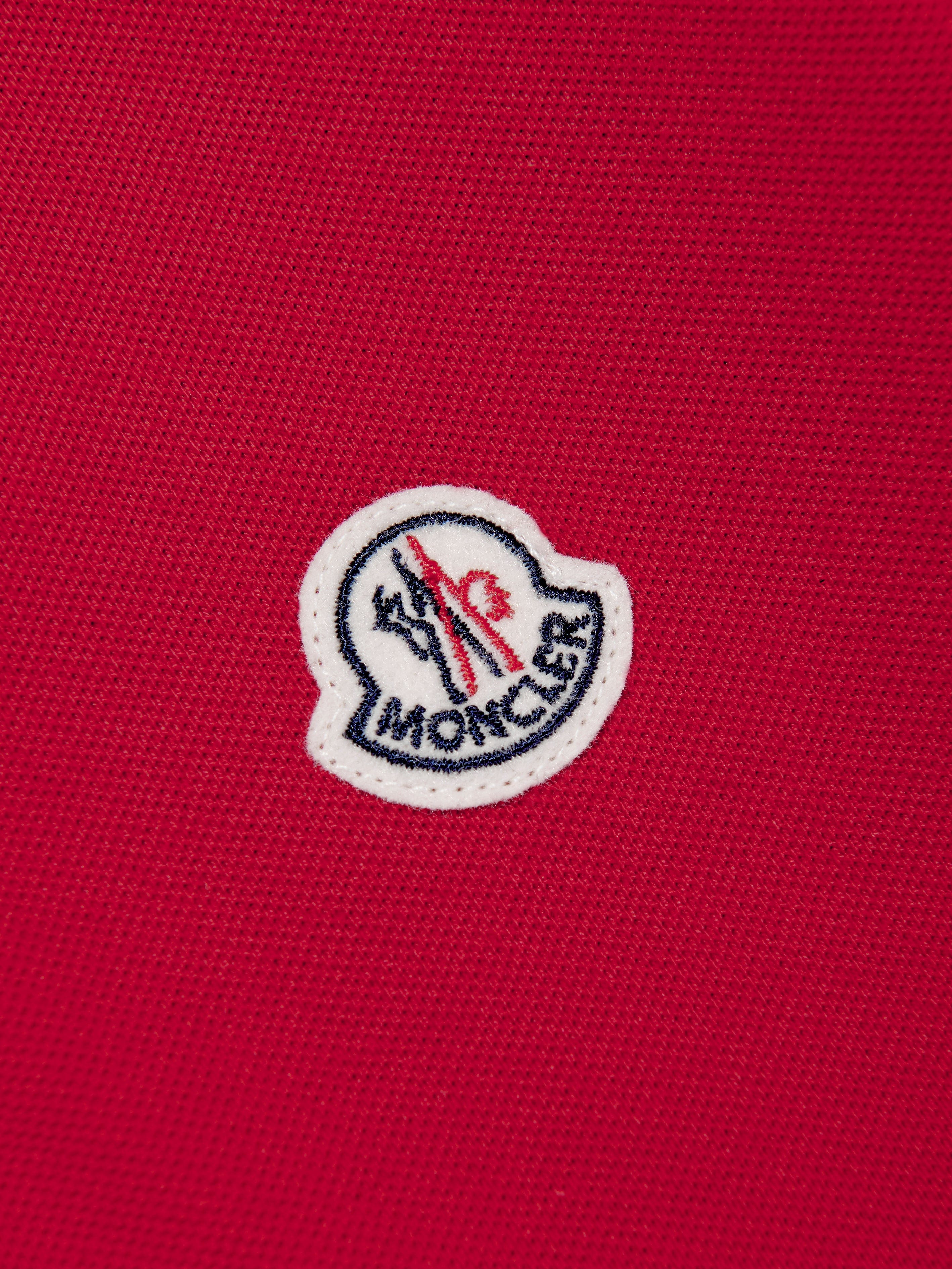 Moncler Enfant Boys Logo Polo Shirt in Red