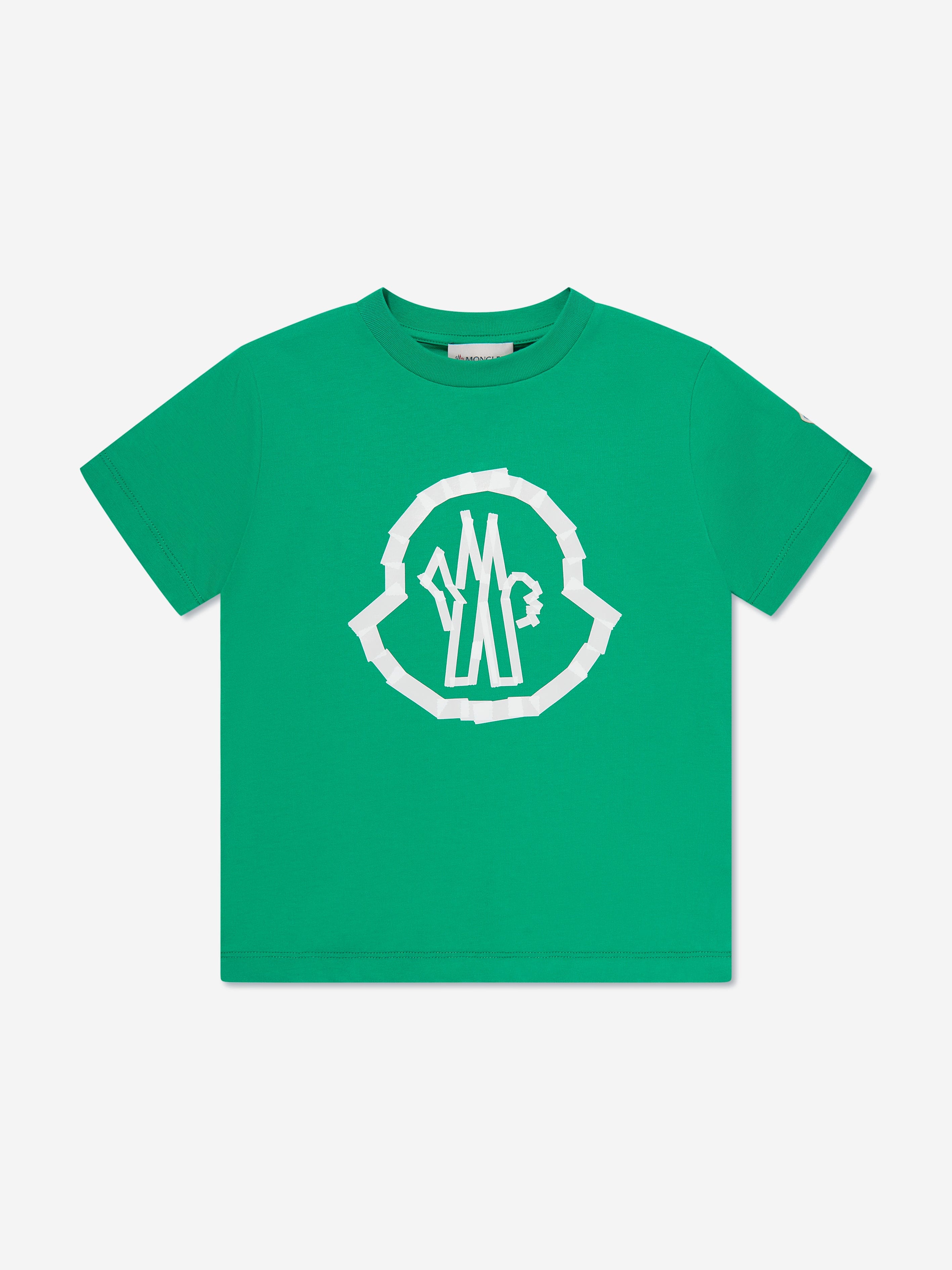 Moncler Enfant Boys Logo t-Shirt in Green